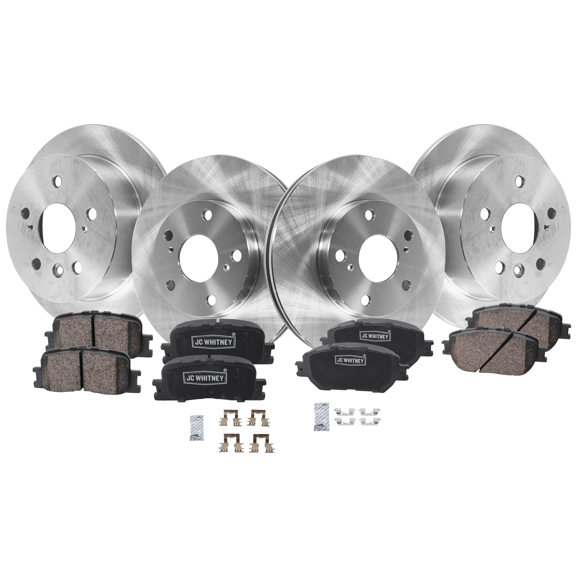 AM CAMRY 02-06 FRONT AND REAR BRAKE DISC AND PAD KIT 4 Wheel Set SKU KIT 051626-121 OEM 4351233070-4243133100-42431060