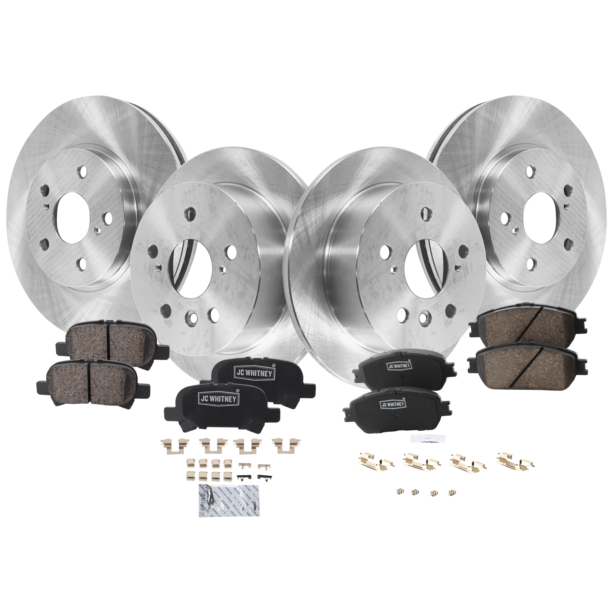 AM AVALON 05-07 CAMRY 06-06 FRONT AND REAR BRAKE DISC AND PAD KIT 4 Wheel Set SKU KIT 051626-133 OEM 4243133100-4243106050-42431060