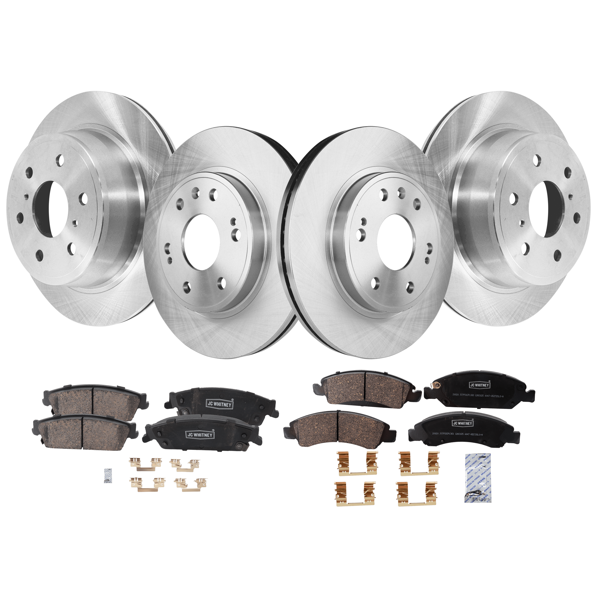 AM SILVERADO 1500 SIERRA 1500-07-13 FRONT AND REAR BRAKE DISC AND PAD KIT 4 Wheel Set SKU KIT 051626-77 OEM 88963556-15792634-19257667-227