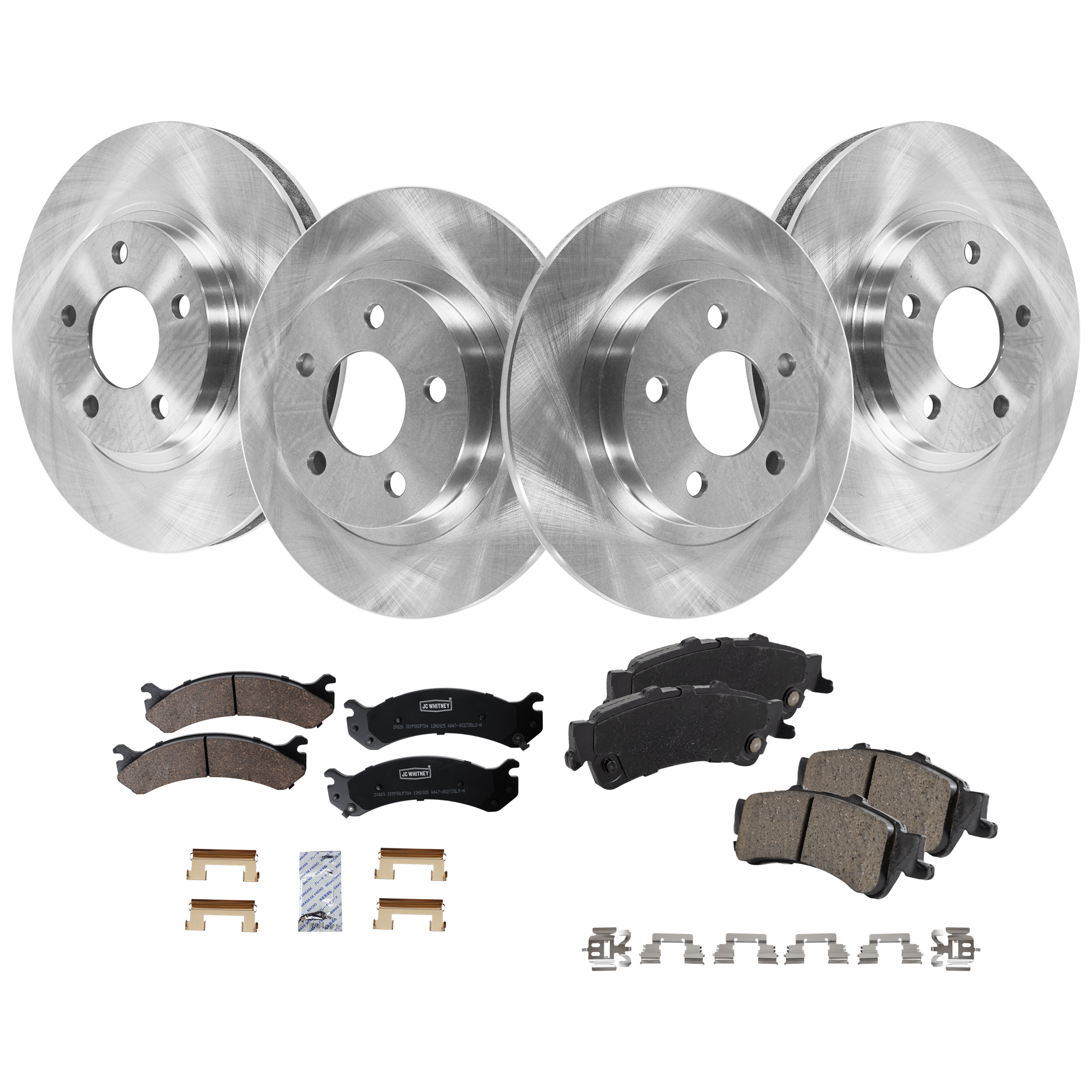 AM DEVILLE 00-05 FRONT AND REAR BRAKE DISC AND PAD KIT 4 Wheel Set SKU KIT 051626-78 OEM 18023592-18021015-18026447-180