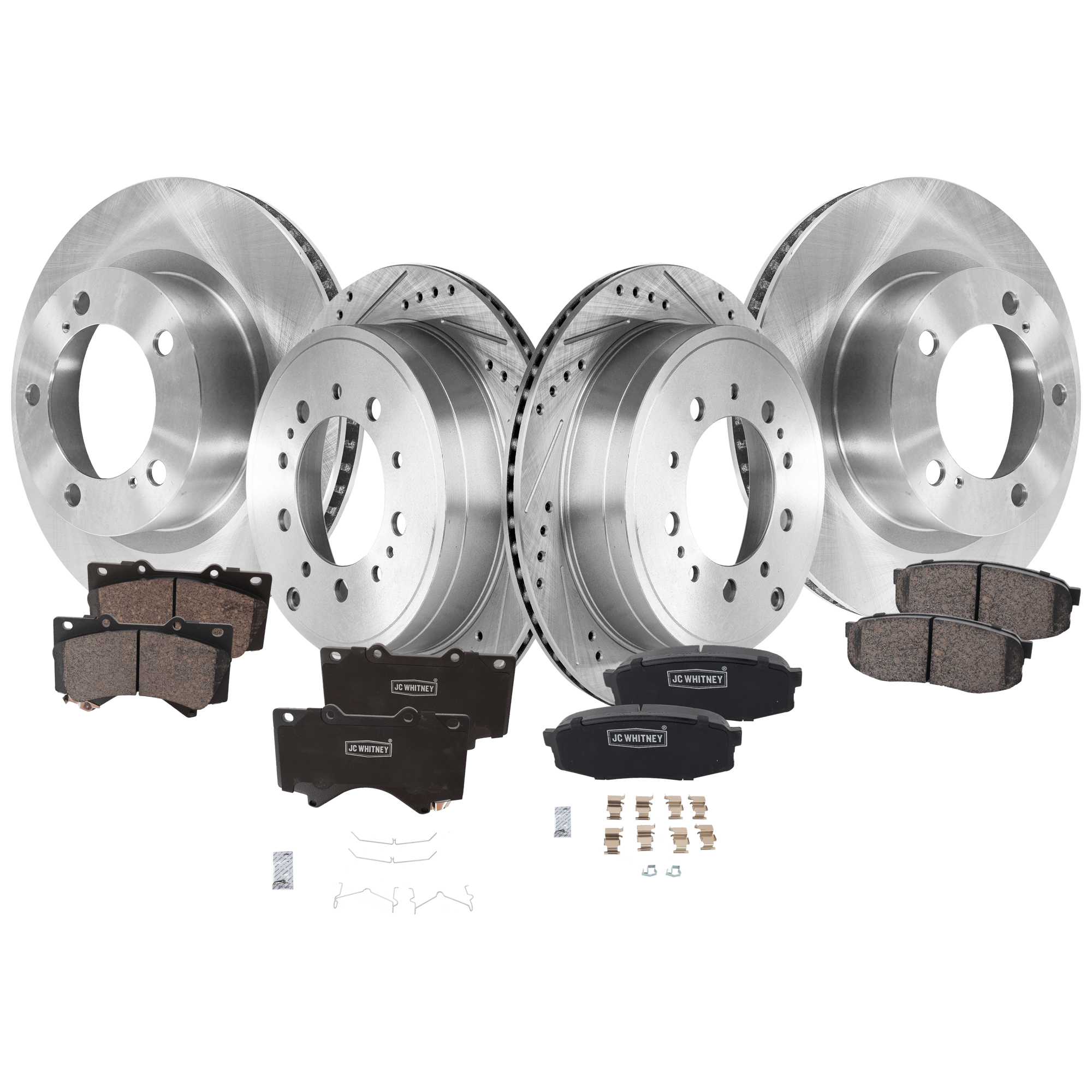 AM LAND CRUISER 08-20 LX570-08-16 FRONT AND REAR BRAKE DISC AND PAD KIT 4 Wheel Set SKU KIT 051626-90 OEM 90076137-980584FZN HC31483X 43