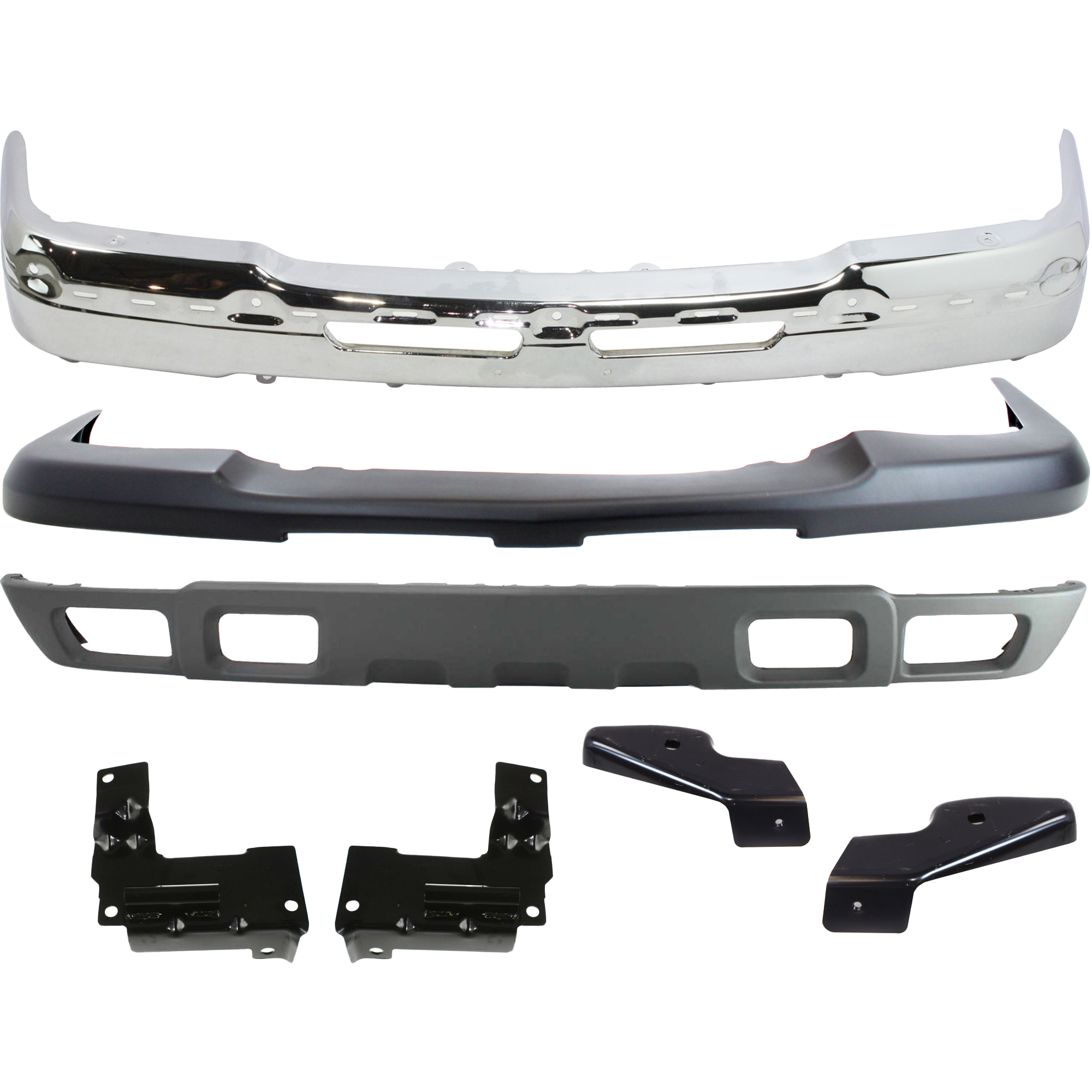 AM AVALANCHE SILVERADO 03-06 FRONT BUMPER COVER Upper 7 pc Kit Textured w Bumper Bumper Bracket and Valance SKU KIT 051817-08 Partslink GM1051110 GM1002416 GM1066167 GM1067167 GM1066175 GM1067175 GM1092173 OEM 15139805-19150310-15059655-150