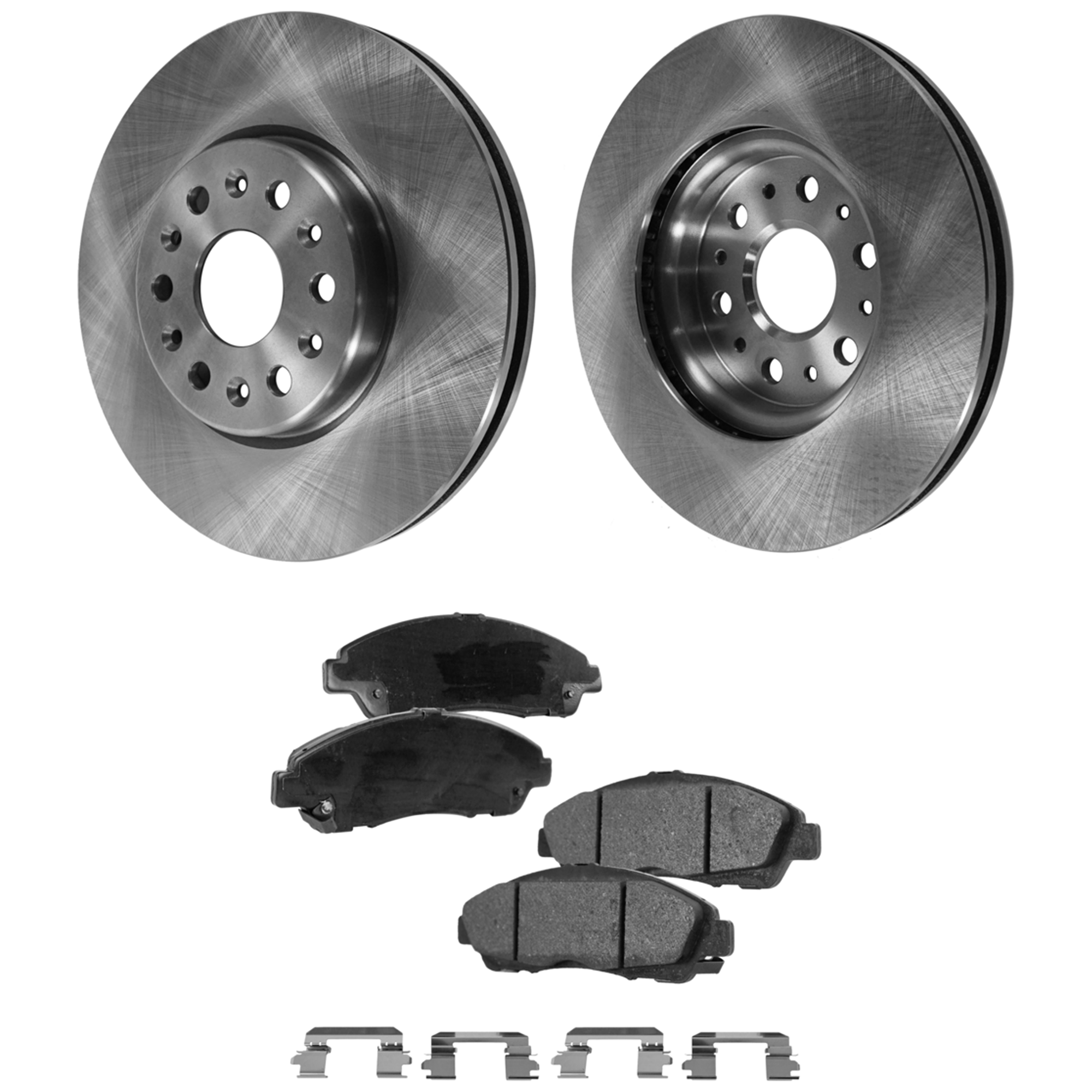 AM ACADIA 17-20 FRONT BRAKE DISC AND PAD KIT 4 pc kit SKU KIT 051922-14 OEM 41350-850488-12166076-60048090