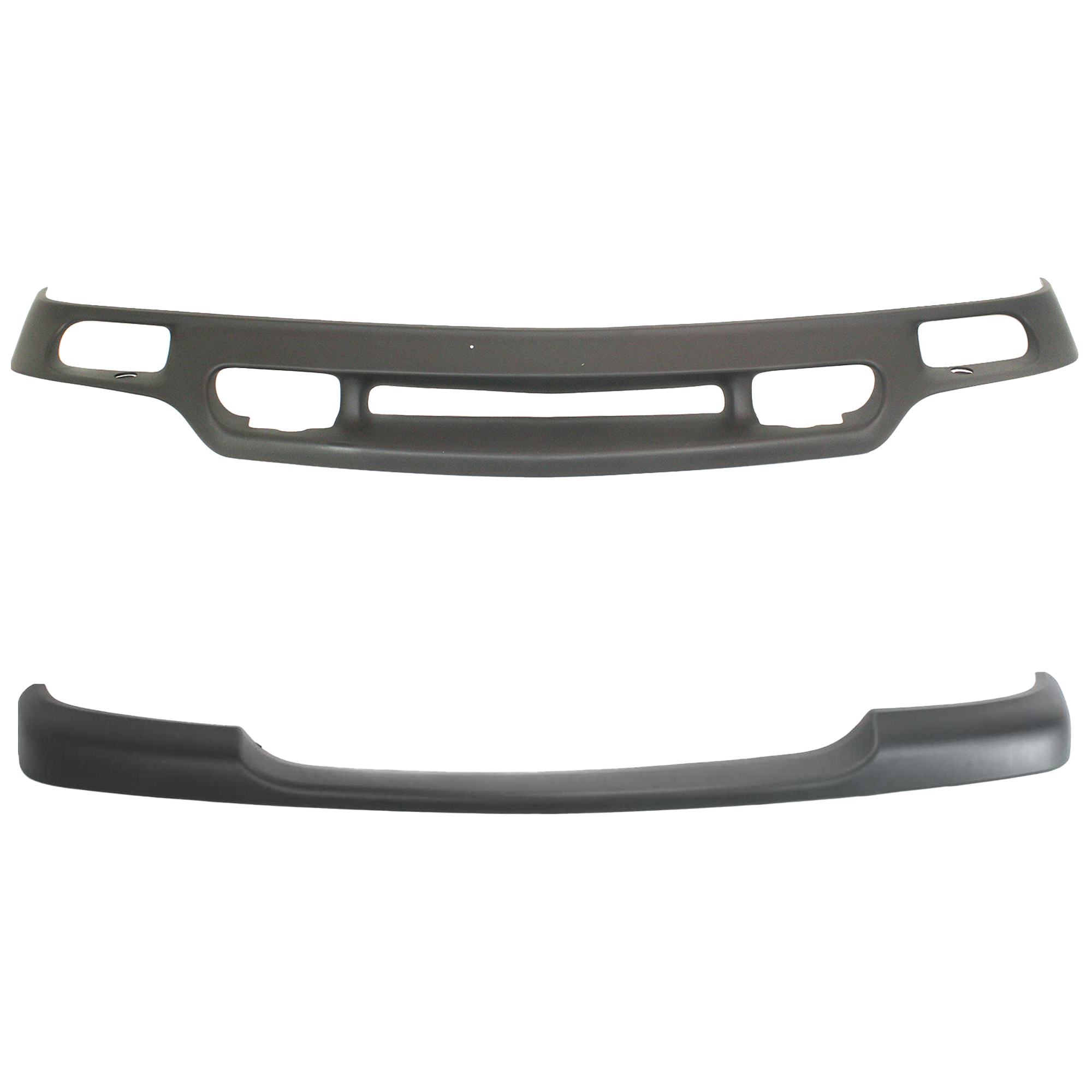 AM SIERRA 1500-2500-99-02 YUKON 00-06 FRONT VALANCE 2 pc kit Textured with Bumper Trim SKU KIT 052124-02 Partslink GM1092169 GM1051105 OEM 88980801-15748374