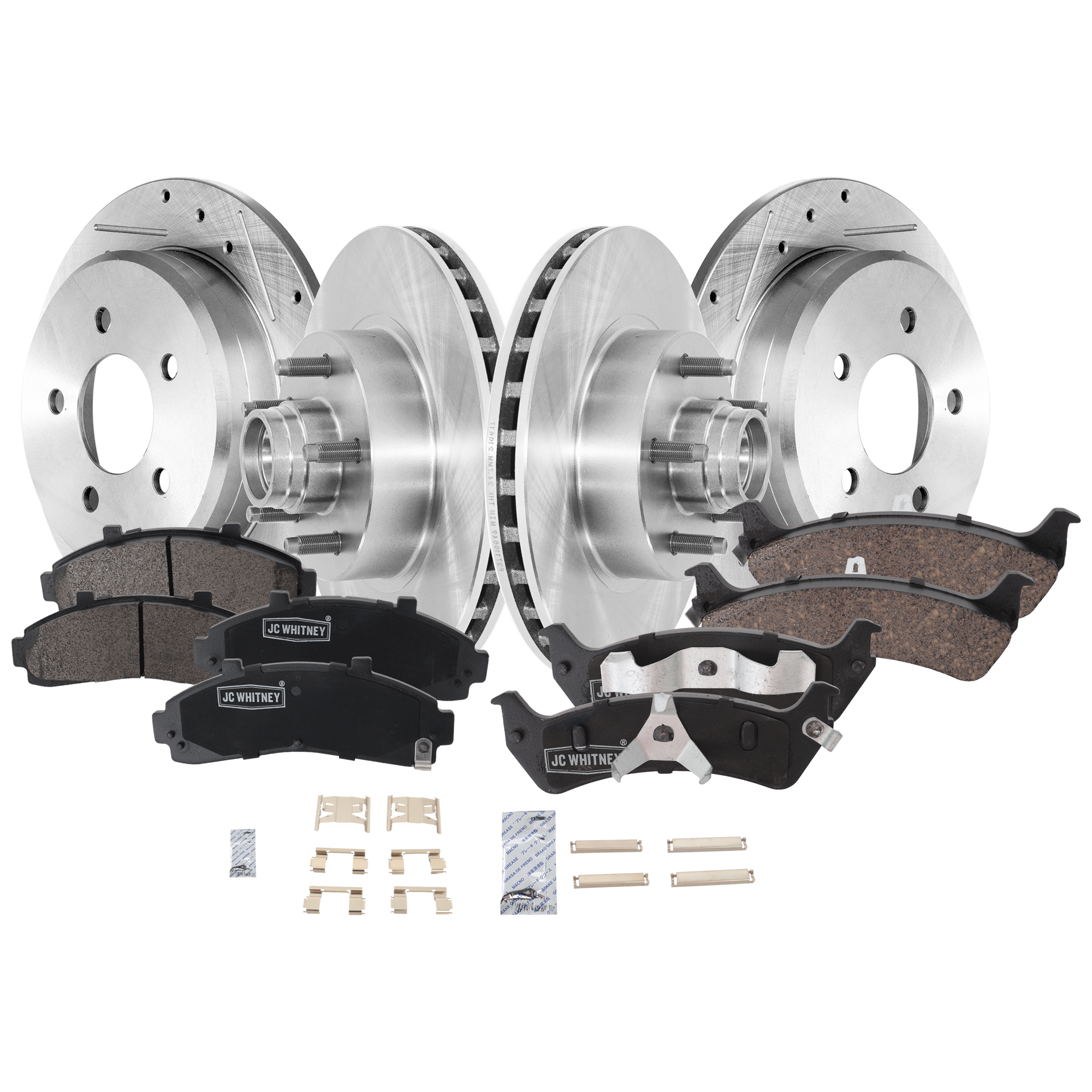 AM EXPLORER 95-01 RANGER 98-02 FRONT AND REAR BRAKE DISC AND PAD KIT 4 Wheel Set SKU KIT 052226-104 OEM 19767-27045-54032-65610-66565