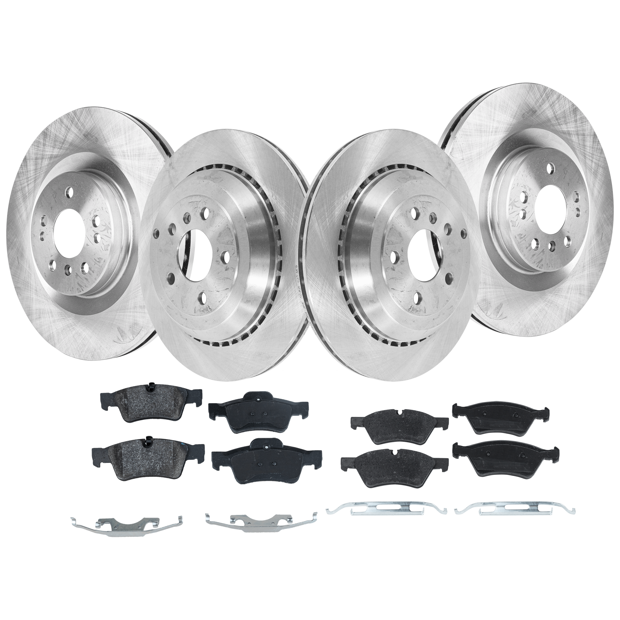 AM GL CLASS 07-12 FRONT AND REAR BRAKE DISC AND PAD KIT 4 Wheel Set SKU KIT 052226-112 OEM 34296-45414-900878-60063131-34