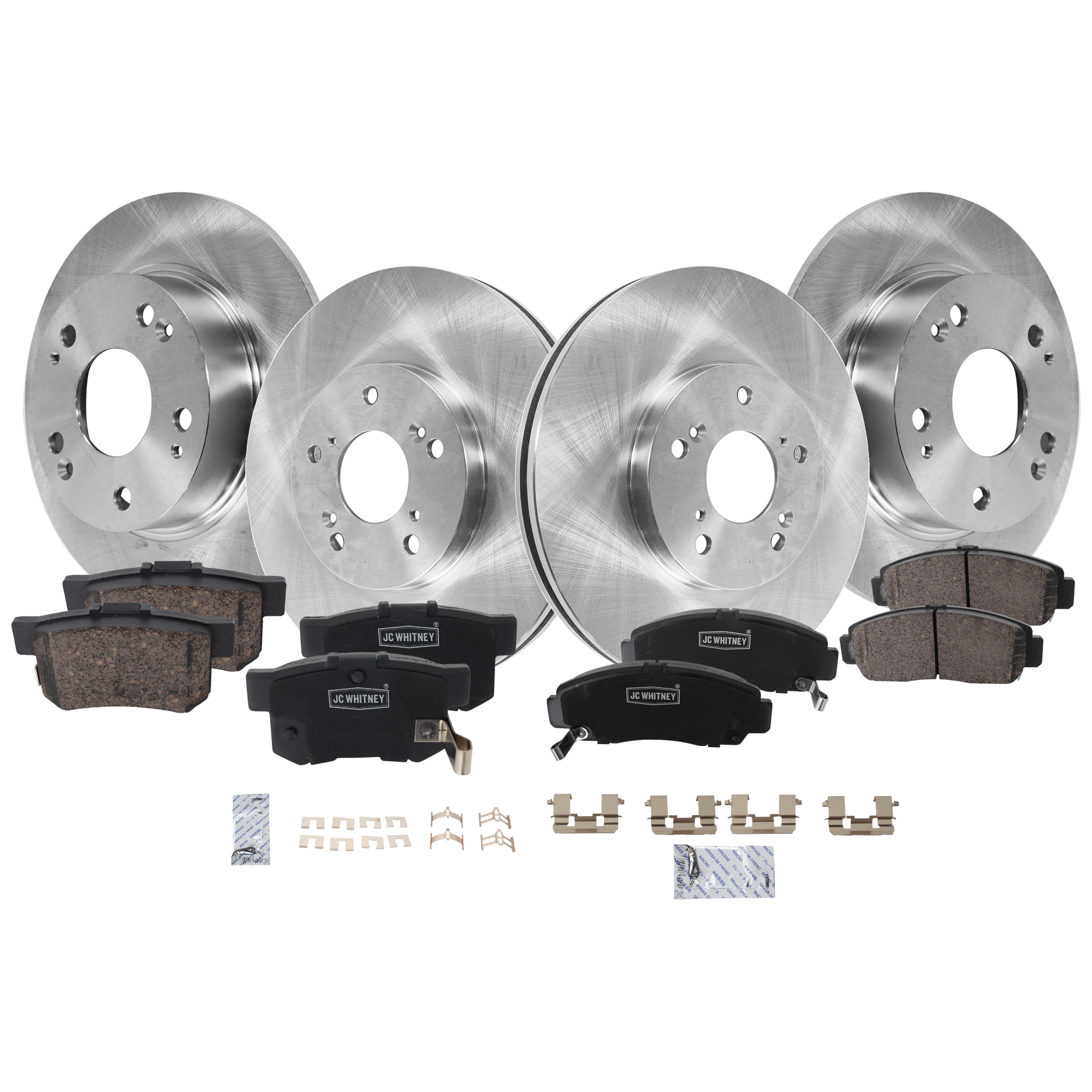 AM ACCORD 03-07 TSX 04-08 FRONT AND REAR BRAKE DISC AND PAD KIT 4 Wheel Set SKU KIT 052226-158 OEM 42510SDAA00-42510SDG000-45251S