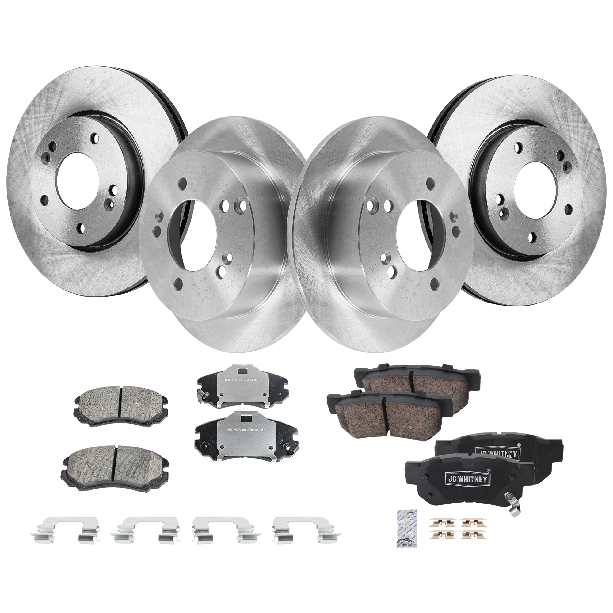 AM OPTIMA 06-06 SONATA 05-08 FRONT AND REAR BRAKE DISC AND PAD KIT 4 Wheel Set SKU KIT 052226-200 OEM 5841139600-584110A000-584110R0
