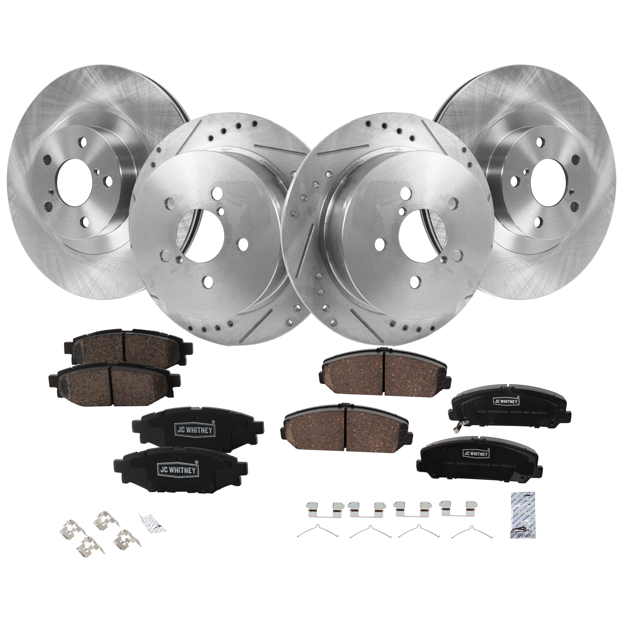 AM OUTBACK 05-05 FRONT AND REAR BRAKE DISC AND PAD KIT 4 Wheel Set SKU KIT 052226-287 OEM 31403-44323-0833079-900422-488