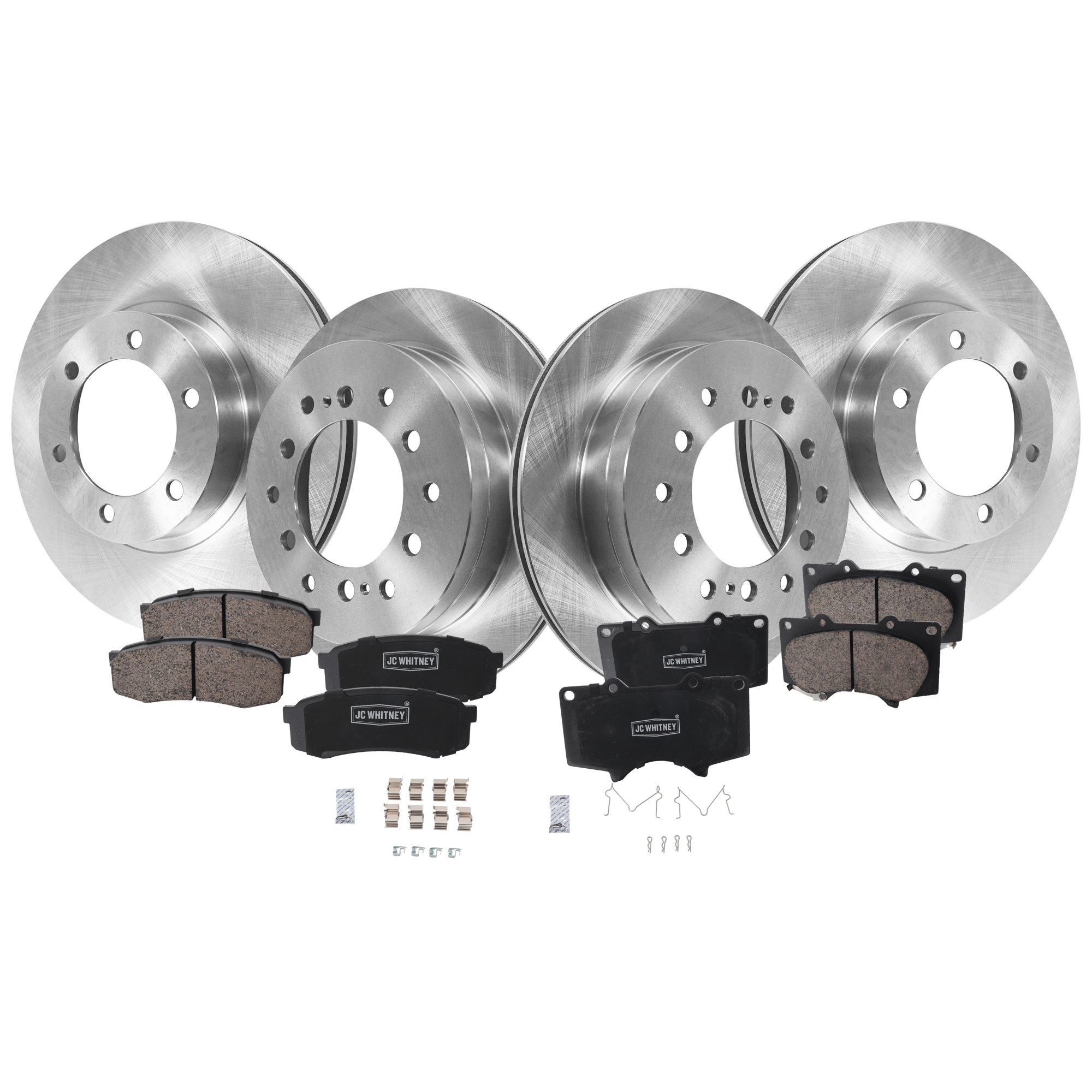 AM 4RUNNER GX470-03-09 FRONT AND REAR BRAKE DISC AND PAD KIT 4 Wheel Set SKU KIT 052226-39 OEM 4243160295-4243160200-42431602