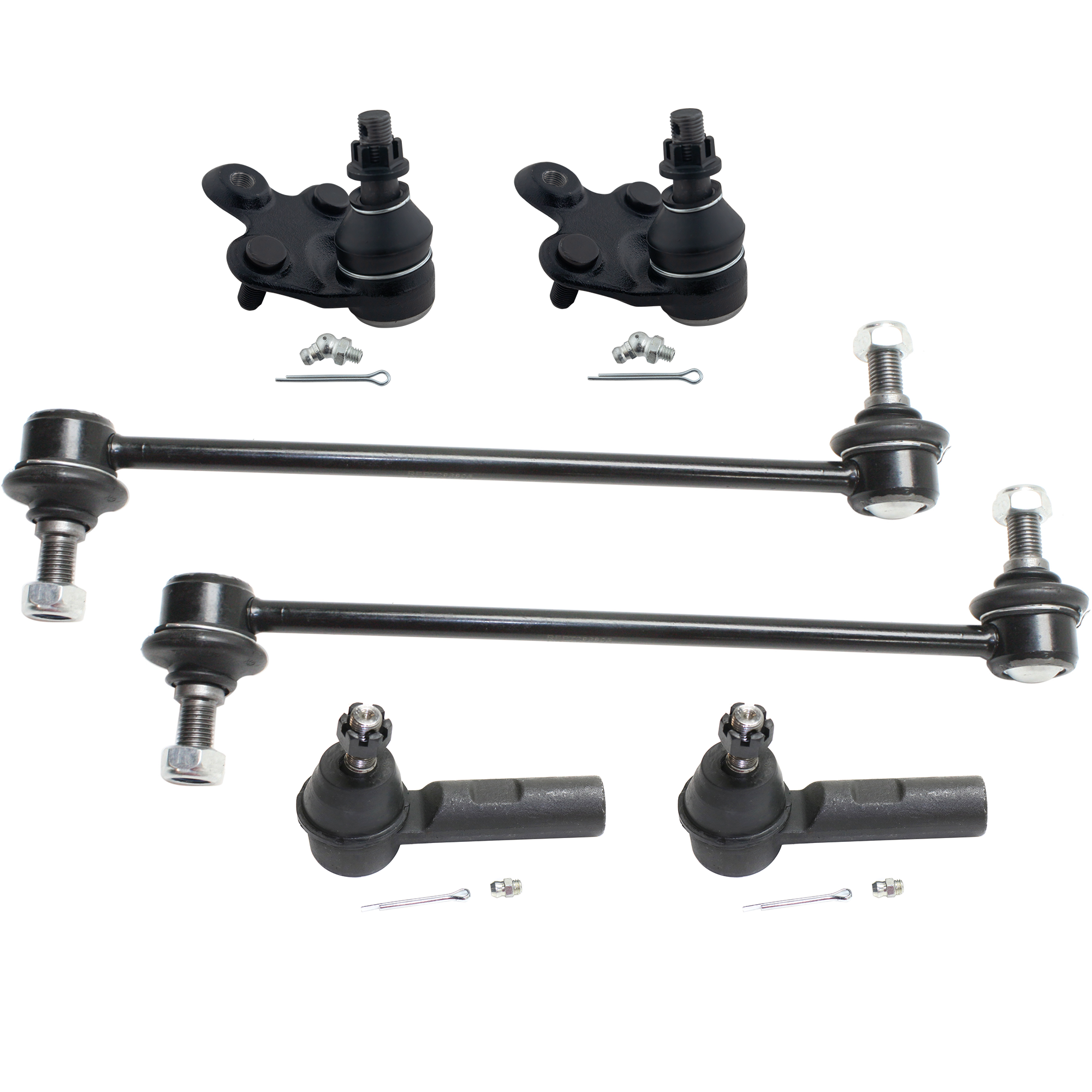 AM COROLLA 09-19 MATRIX 09-13 FRONT SUSPENSION KIT RH AND LH 6 pc Kit with Ball Joint Sway Bar Link and Tie Rod End SKU KIT 052317-30 Partslink TO4522101 OEM 4333009670-18354-1014908-18802