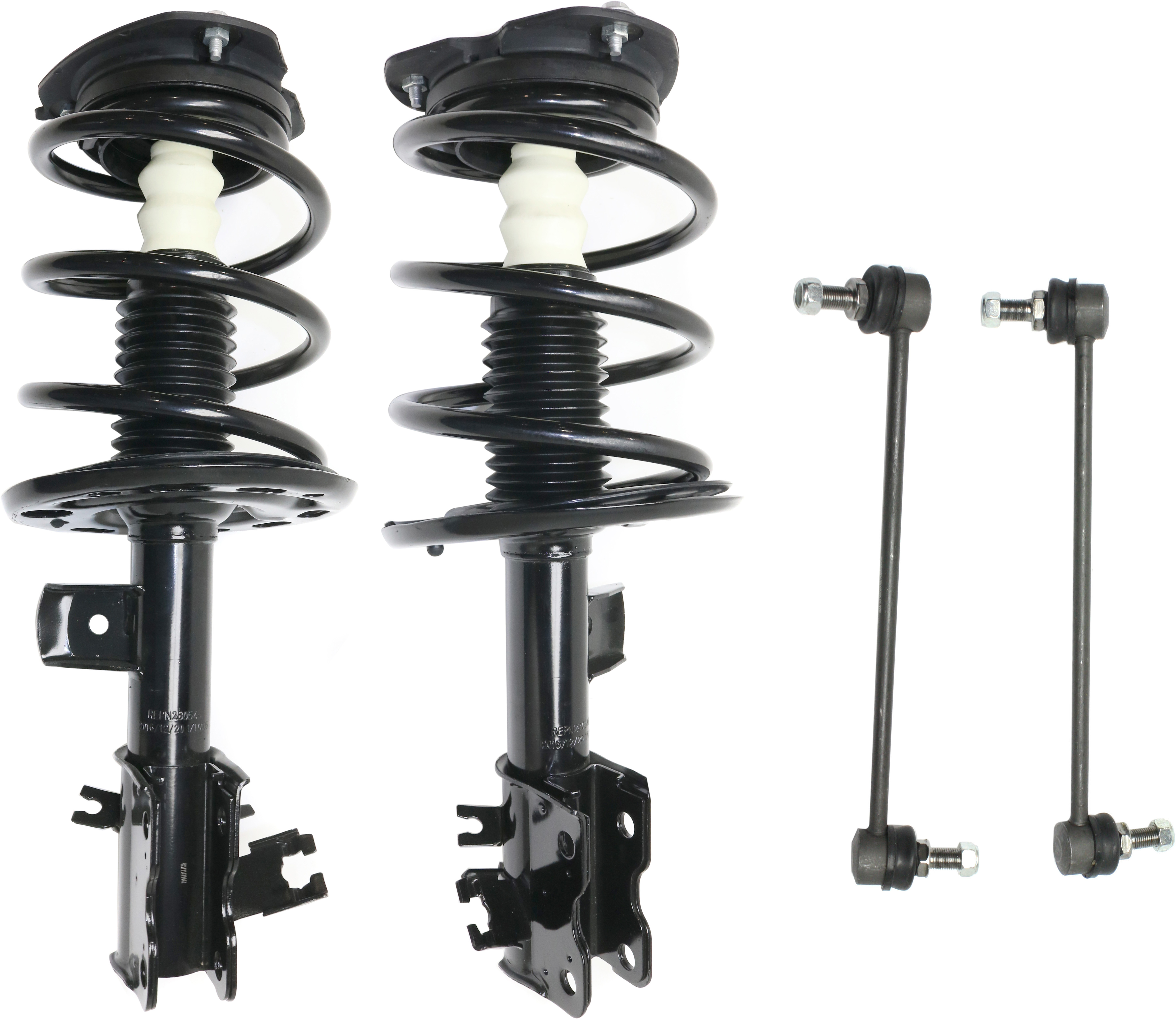 AM ALTIMA 07-13 FRONT SUSPENSION KIT RH AND LH 4 pc kit with Loaded Struts and Sway Bar Links SKU KIT 052317-34 OEM E4303JA02A E4303JA01B E4302JA0