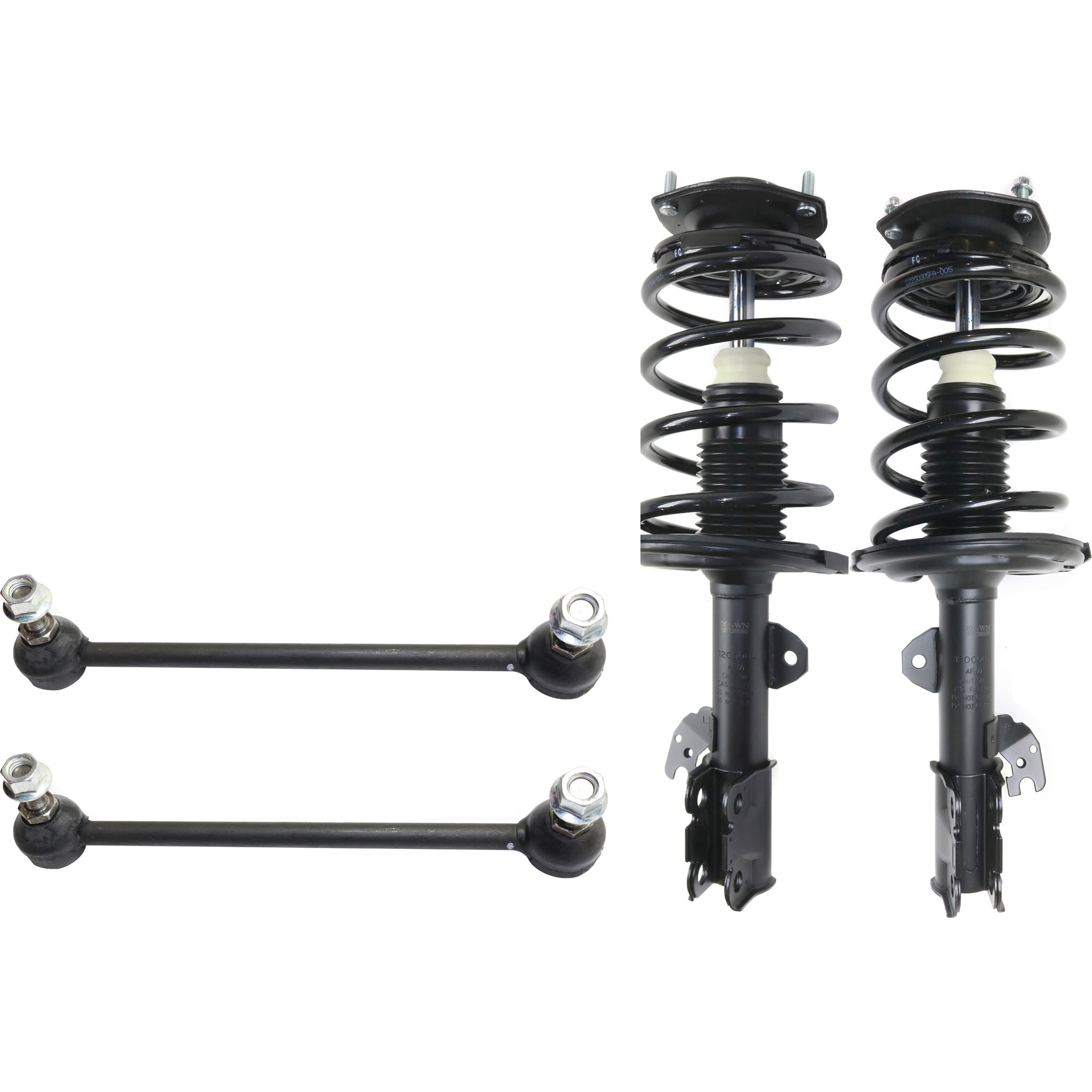 AM CAMRY 07-11 FRONT SUSPENSION KIT RH AND LH 4 pc Kit with Loaded Struts and Sway Bar Links SKU KIT 052317-35 OEM 172308-182308-272308-869225