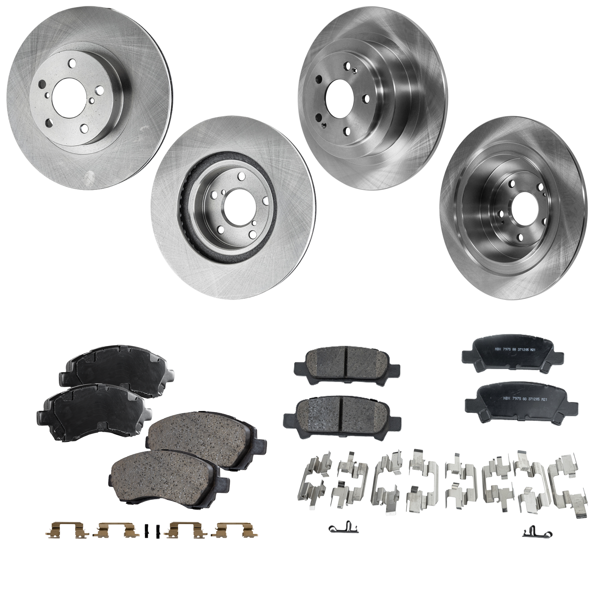 AM LEGACY 00-00 FRONT AND REAR BRAKE DISC AND PAD KIT 4 Wheel Set SKU KIT 052323-48 OEM 26310AA091-26310AA092-26310AA1