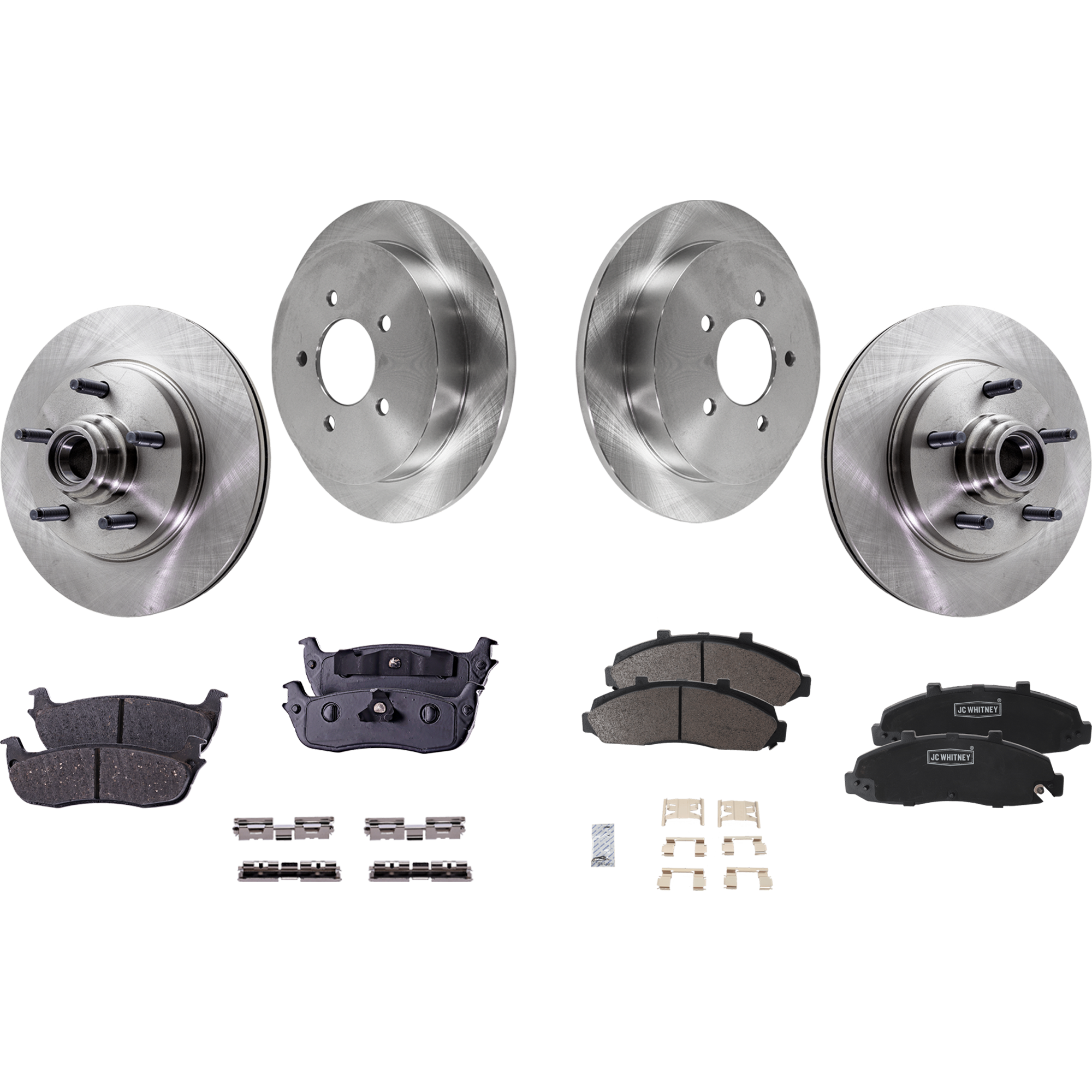 AM F 150-00-03 F 150 HERITAGE 04-04 FRONT AND REAR BRAKE DISC AND PAD KIT 8 pc Kit SKU KIT 052323-74 OEM YL3Z1102AA YL3Z2C026AA F75Z220
