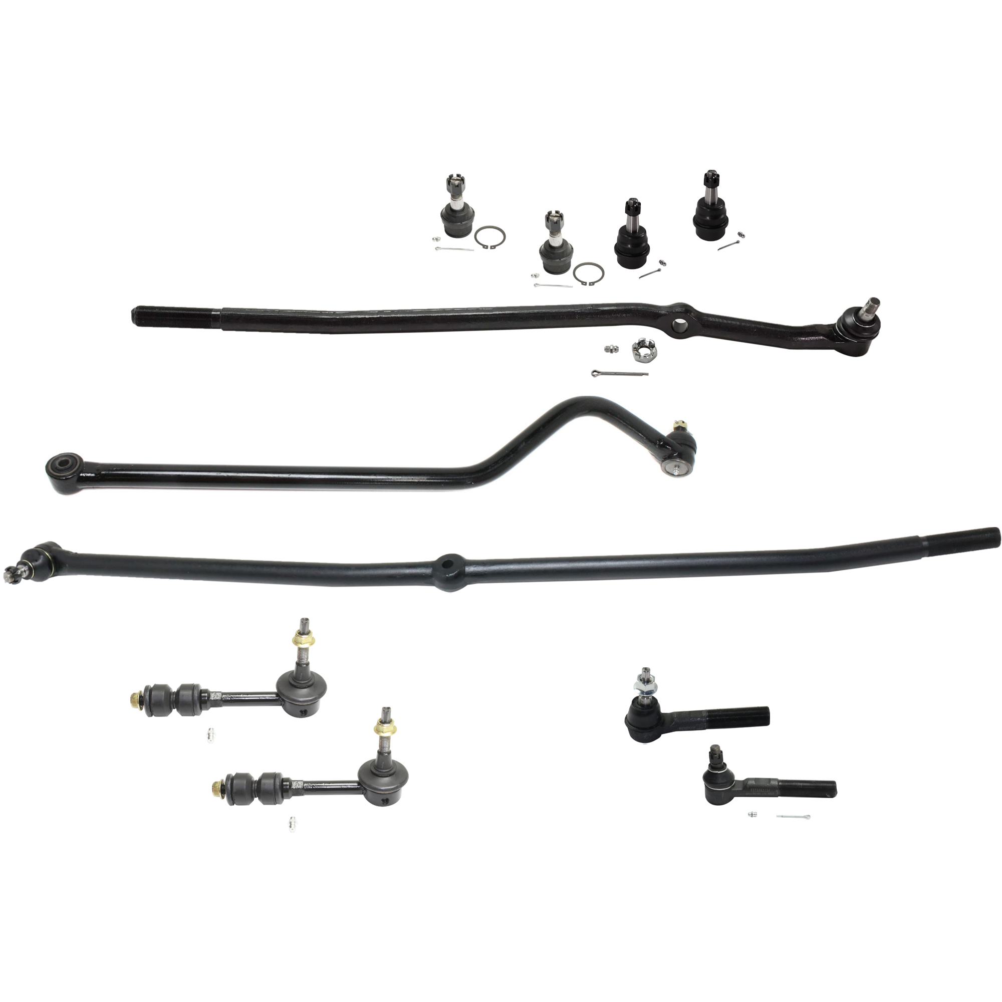 AM RAM 1500-00-01 FRONT TRACK BAR 11 pc kit with Ball Joint Sway Bar Link and Tie Rod End SKU KIT 052324 C08 OEM 138-790-027-242-294-000-000-000-000