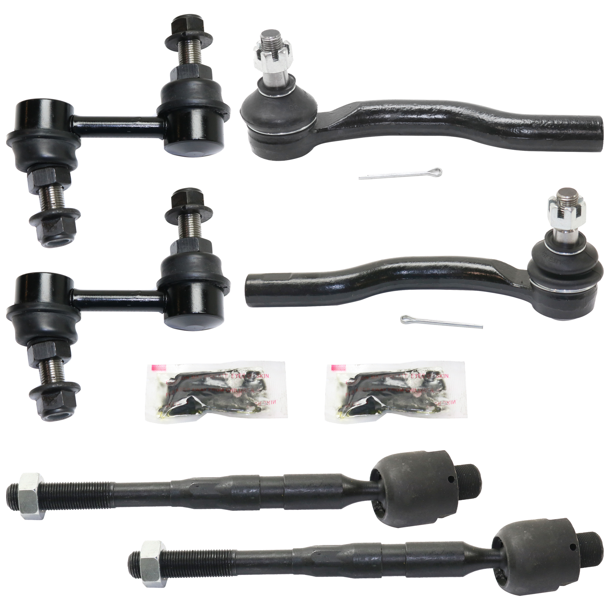 AM ARMADA 05-22 TITAN 04-15 FRONT TIE ROD END RH AND LH Outer 6 pc kit with Sway Bar Link SKU KIT 052324 C18 OEM 485207S025-485217S000-486407S0