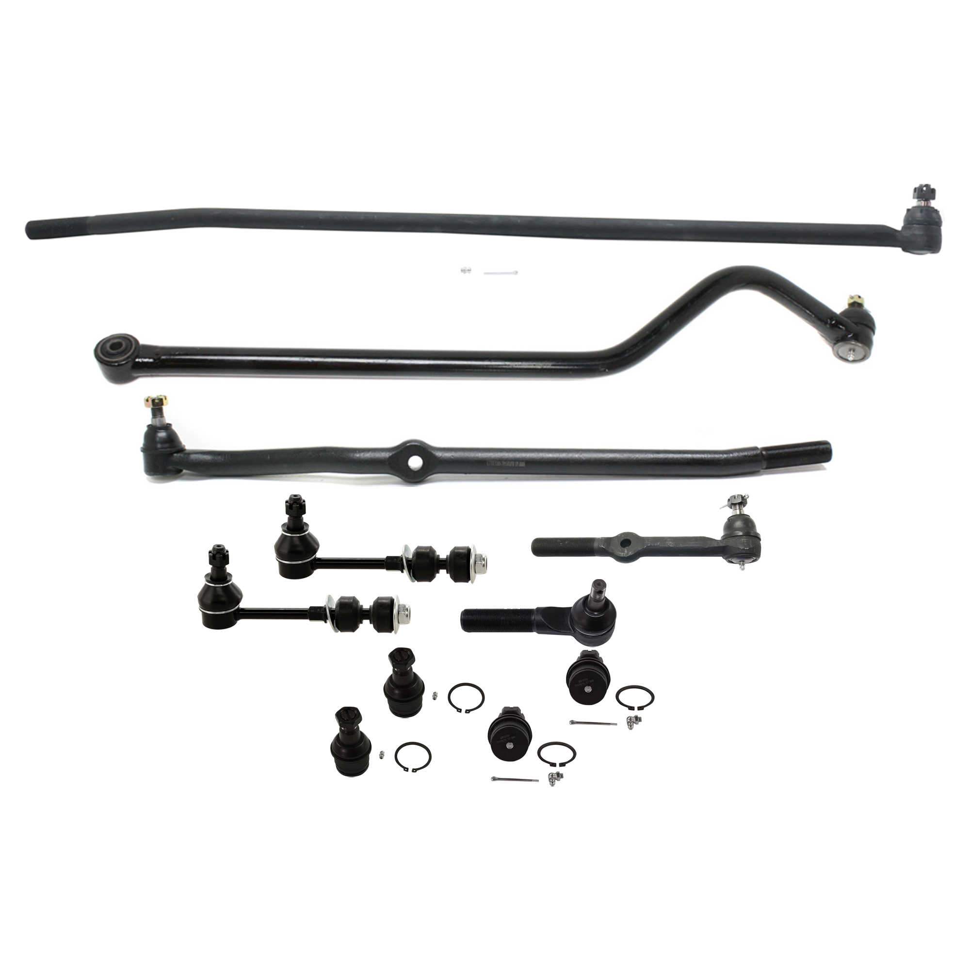 AM RAM 2500-3500 FULL SIZE PICKUP 95-97 FRONT TRACK BAR 11 pc kit with Ball Joint Sway Bar Link and Tie Rod End SKU KIT 052324 C19 OEM 138-790-027-242-294-000-000-000-000