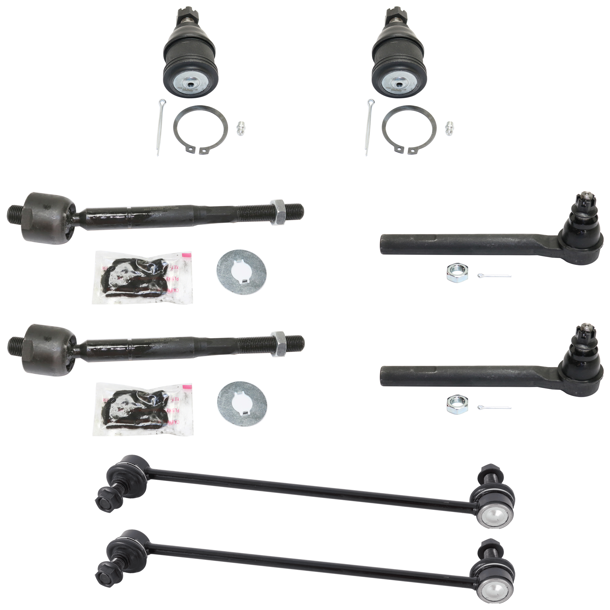 AM ODYSSEY 05-10 FRONT TIE ROD END RH AND LH Inner and Outer 8 pc kit with Ball Joint and Sway Bar Link SKU KIT 052324 C28 OEM 53010SHJA02-53540SHJA01-260170