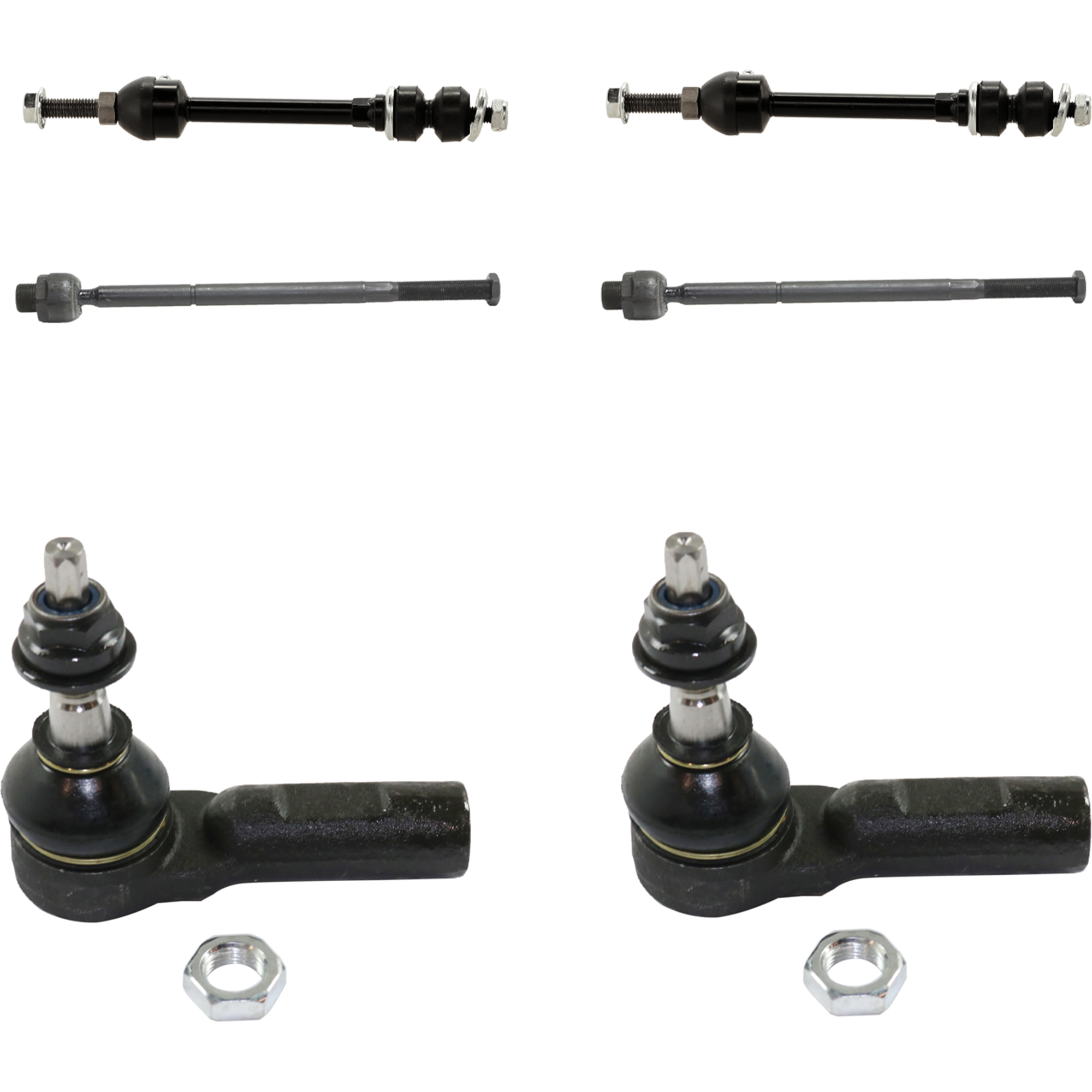 AM RAM 1500-06-12 FULL SIZE PICKUP FRONT TIE ROD END RH AND LH Inner and Outer 6 pc kit with Sway Bar Link SKU KIT 052324 C39 OEM 2693482-4012145-4012145B 45A11