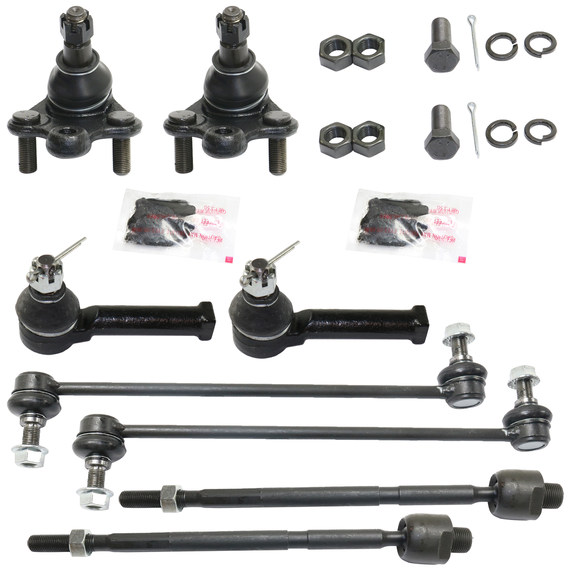 AM CR V 07-09 FRONT BALL JOINT RH AND LH Lower 8 pc kit with Sway Bar Link and Tie Rod End SKU KIT 052324 C68 Partslink HO4521100 OEM 1016021-2601683-5051386-104500