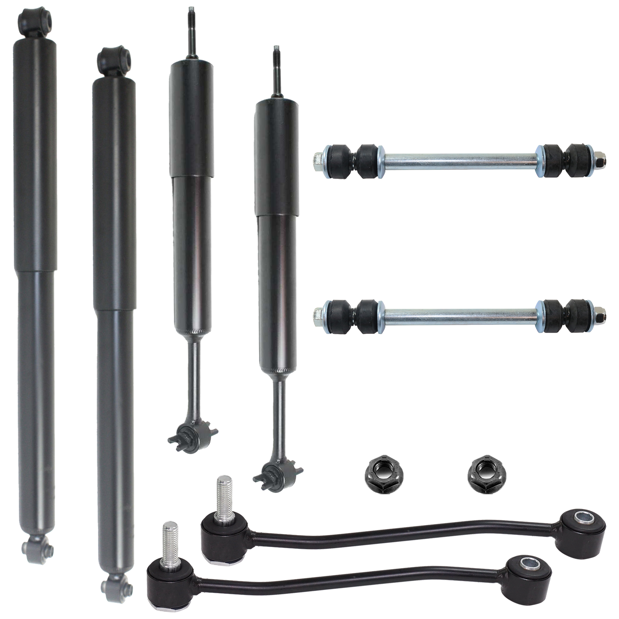 AM RANGER 98-11 B4000-98-09 FRONT AND REAR SHOCK RH AND LH Gas Charged Twin tube 8 pc Kit with Sway Bar Link SKU KIT 052324 C69 OEM 6L5Z18125AA 8L5Z18124AJ 9L5Z18