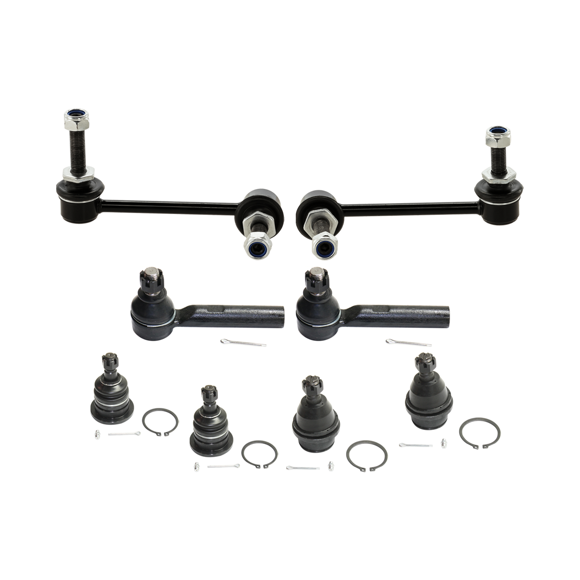 AM GX470-4RUNNER 03-09 FRONT BALL JOINT RH AND LH Upper and Lower 8 pc kit with Sway Bar Link and Tie Rod End SKU KIT 052324 C84 OEM 2601746-5051435-104500017-4806