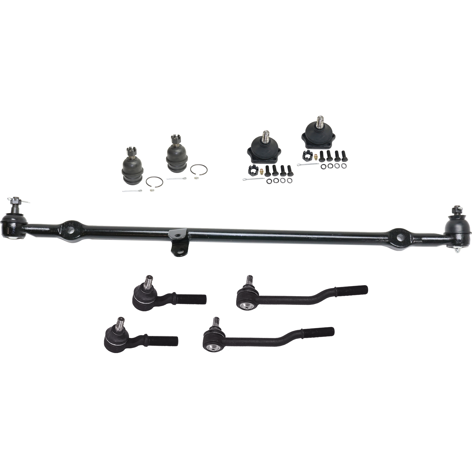 AM D21-86-94 PICKUP 95-97 FRONT CENTER LINK 9 pc kit with Ball Joint and Tie Rod End SKU KIT 052324 C98 OEM 1014233-1351008-2724176-402062