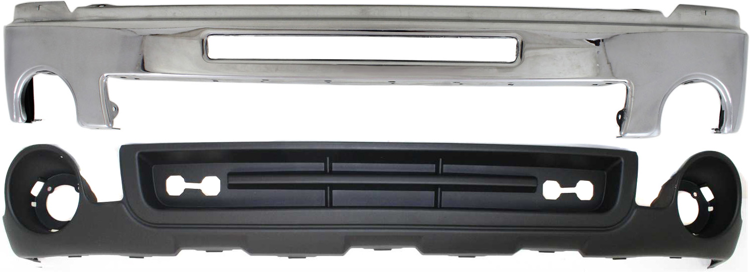 AM SIERRA 1500-07-13 FRONT BUMPER 2 pc Kit with Valance SKU KIT 052417-13 Partslink GM1002834 GM1015100 OEM 15902856-15131299