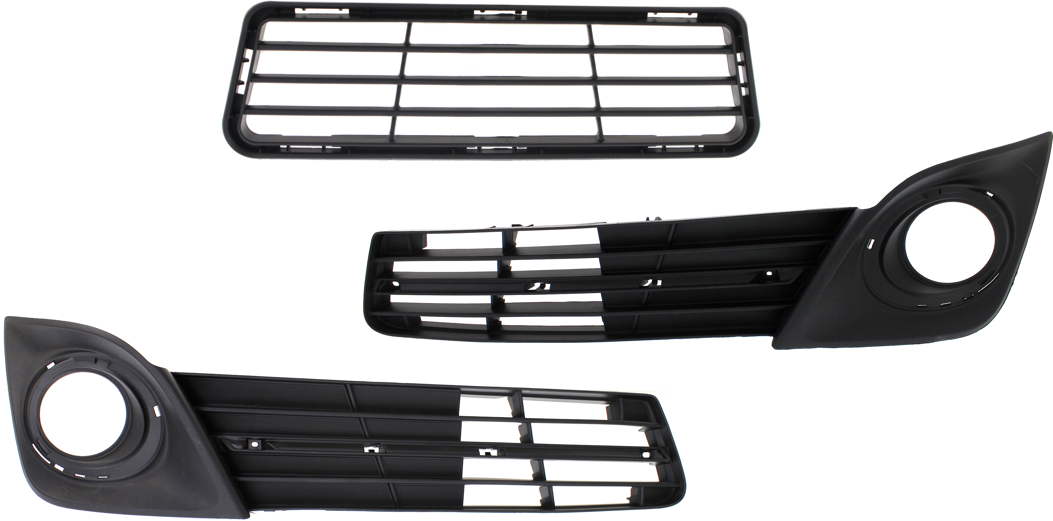 AM CAMRY 12-14 FOG LAMP MOLDING RH AND LH 3 pc kit with Bumper Grille SKU KIT 052417-15 Partslink TO1039149 TO1038149 TO1036129 OEM 5212706290-5212806290-53112062