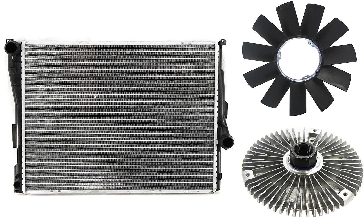 AM 3 SERIES 99-06 RADIATOR 3 pc kit Auto Trans SKU KIT 052423-160 Partslink BM3010107 BM3112100 OEM 17119071519-11521712058-115275