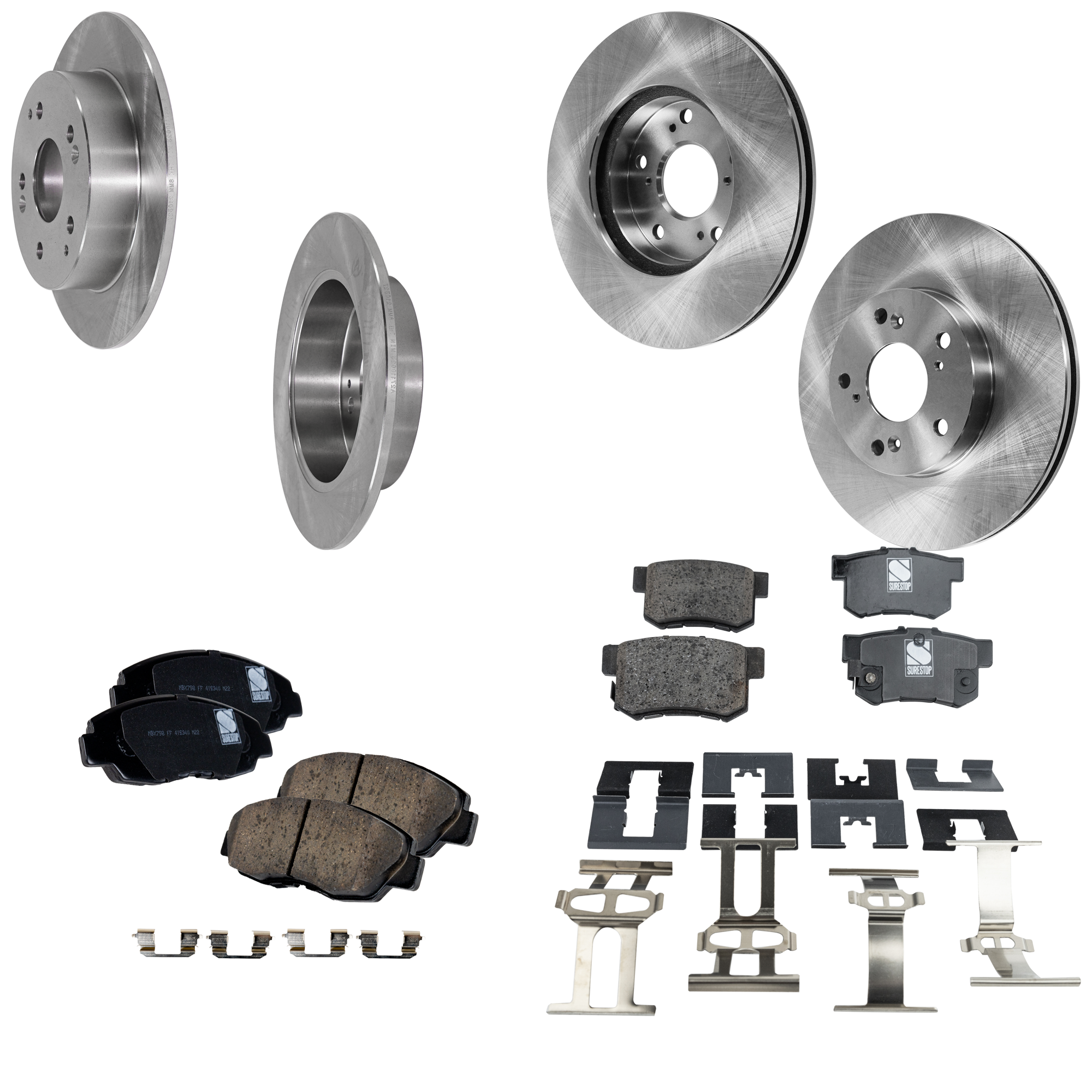 AM ACCORD 99-99 FRONT AND REAR BRAKE DISC AND PAD KIT 4 Wheel Set SKU KIT 052423-17 OEM 45251S87A00-42510S87A00-43022S
