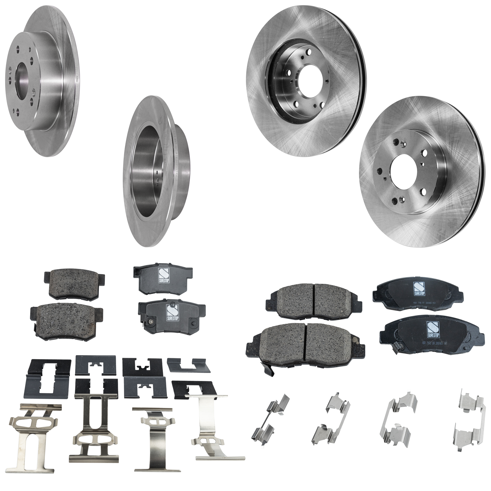 AM ACCORD 99-99 FRONT AND REAR BRAKE DISC AND PAD KIT 4 Wheel Set SKU KIT 052423-19 OEM 45251S87A00-42510S87A00-43022S