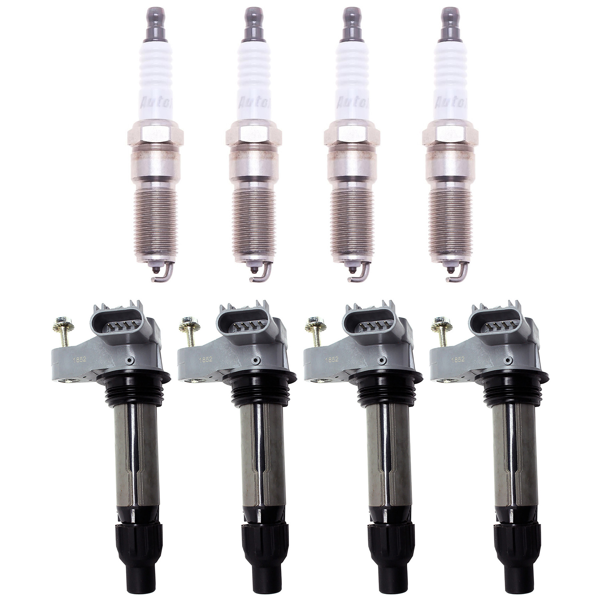AM ALLURE 10-10 IGNITION COIL 8 pc Kit 4 Cyl with Spark Plugs SKU KIT 052523-23