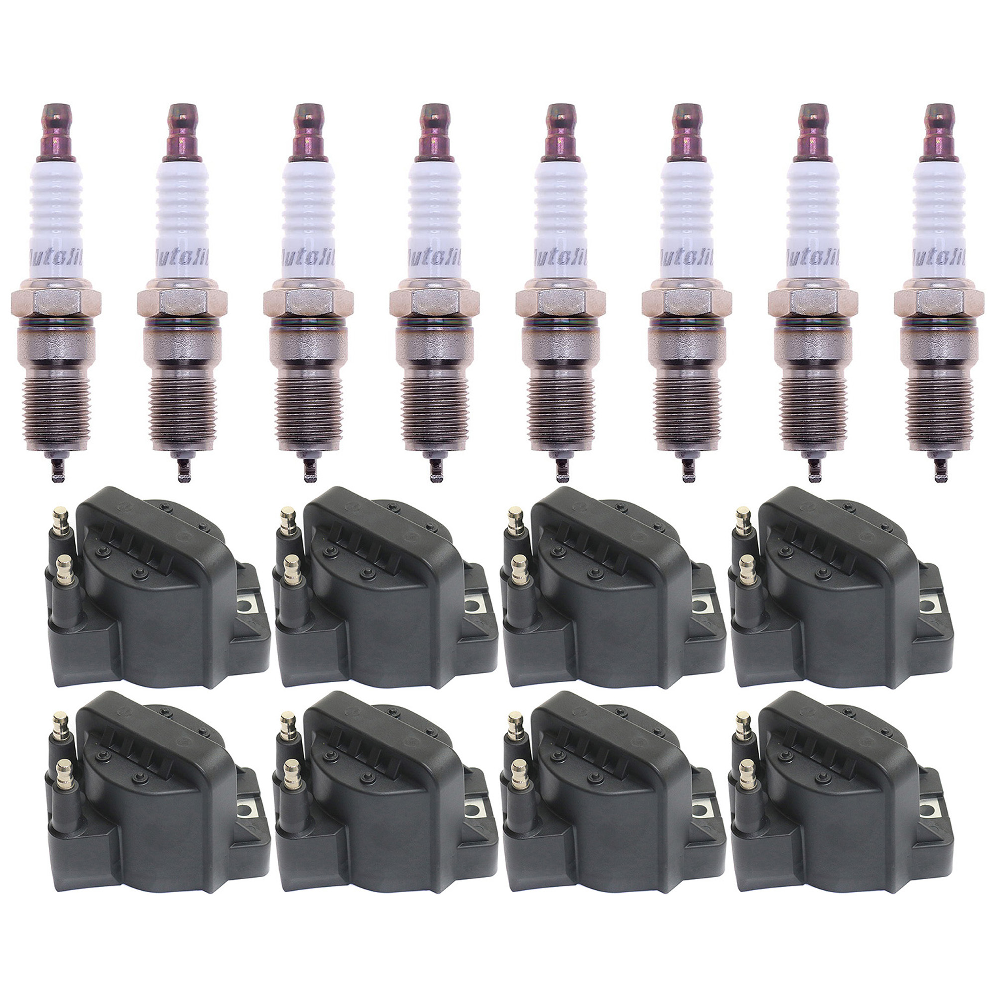AM ELDORADO SEVILLE 97-99 IGNITION COIL 16 pc Kit 8 Cyl with Spark Plugs SKU KIT 052523-45