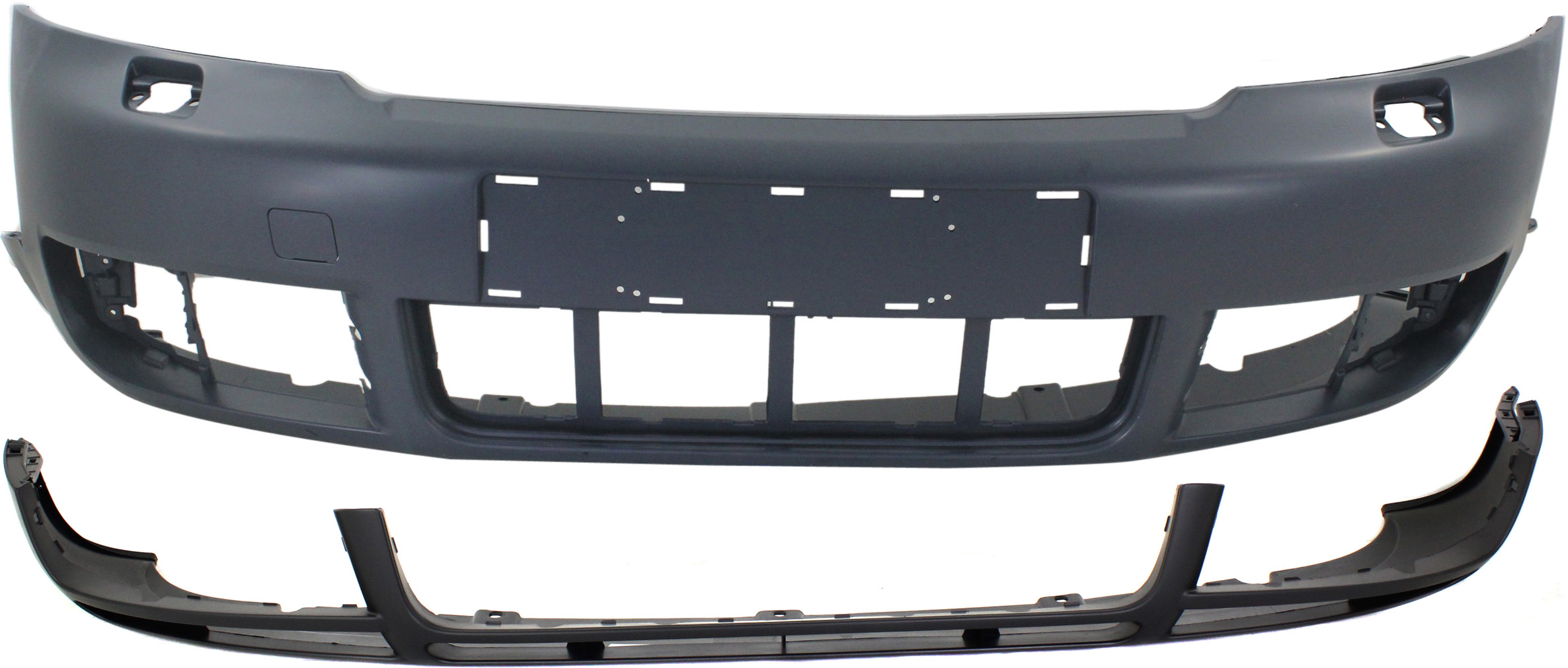 AM A4 A4 QUATTRO 03-05 S4-04-05 FRONT BUMPER COVER Primed 2 pc Kit with Valance SKU KIT 052617-07 Partslink AU1000131 AU1095103 OEM 8E0807103TGRU 8E0807110A7DL