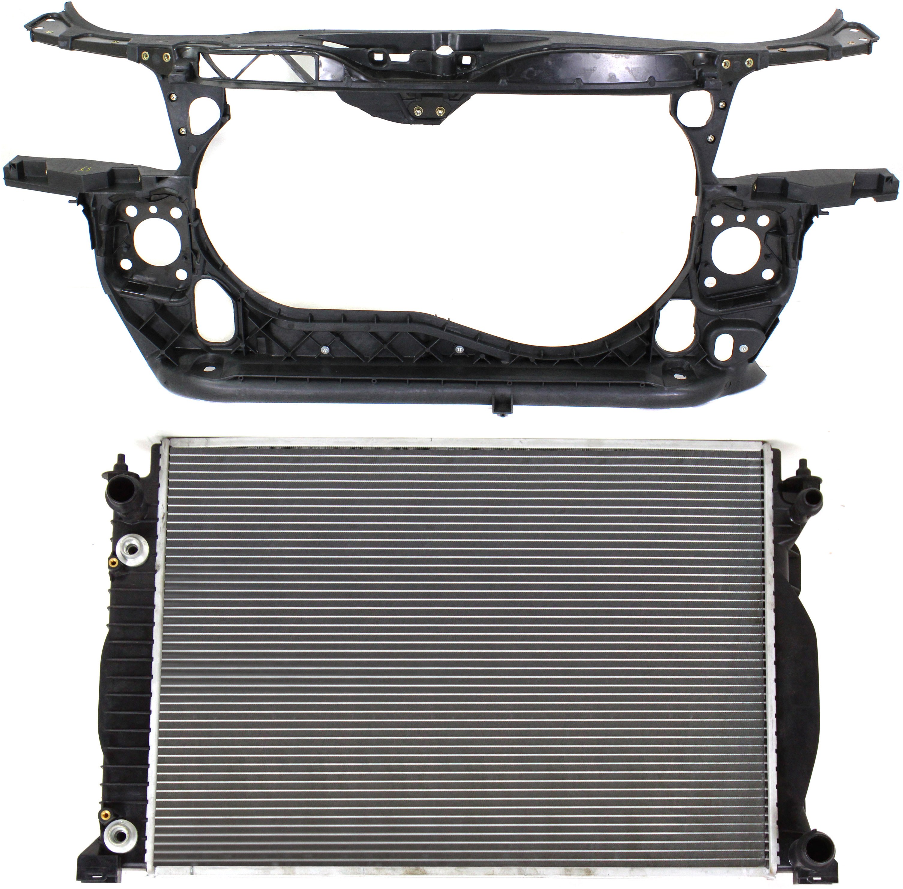 AM A4 A4 QUATTRO 02-05 RADIATOR 2 pc kit with Radiator Support SKU KIT 052617-10 Partslink AU3010128 AU1225121 OEM 8E0121251AQ 8E0805594