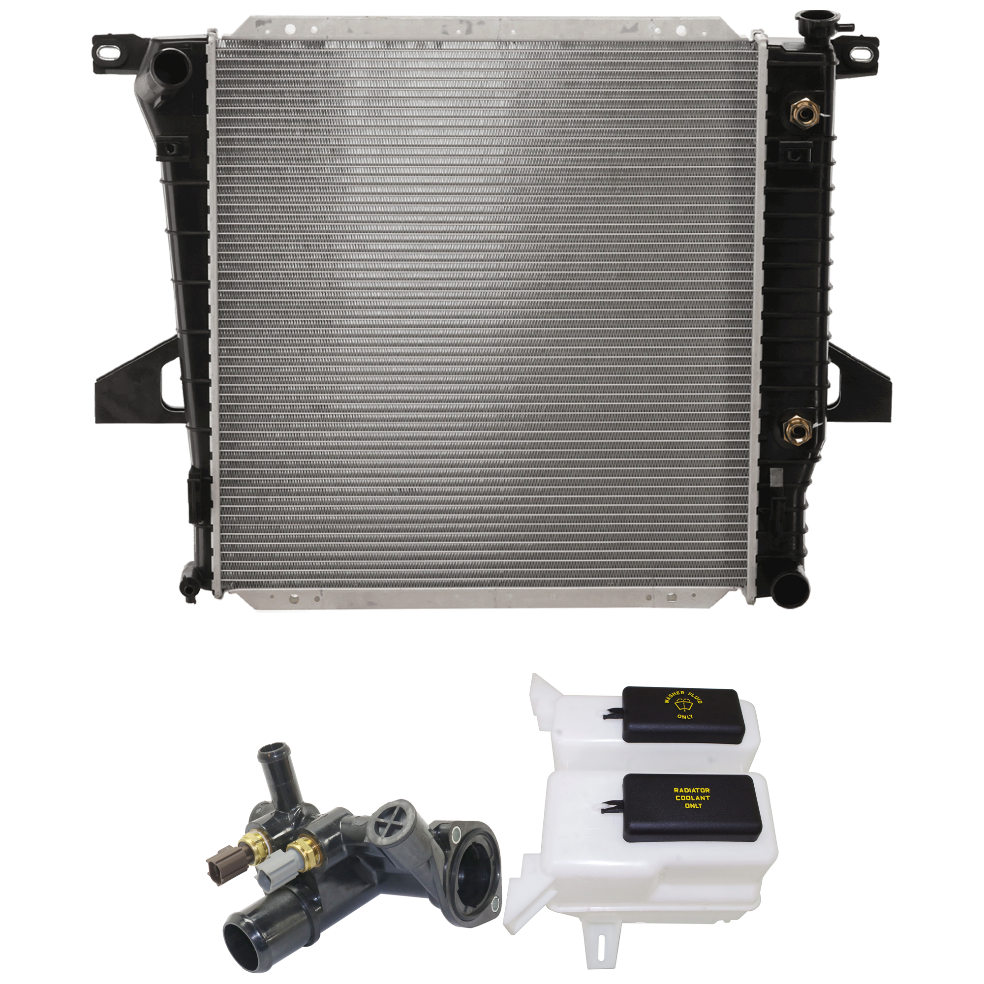 AM RANGER B2500-98-01 RADIATOR KIT 2.5L w Thermostat and Coolant Reservoir SKU KIT 052623-103 Partslink MA3010130 FO1288168 OEM F87Z8005GA 8L5Z17618A PFM F87Z