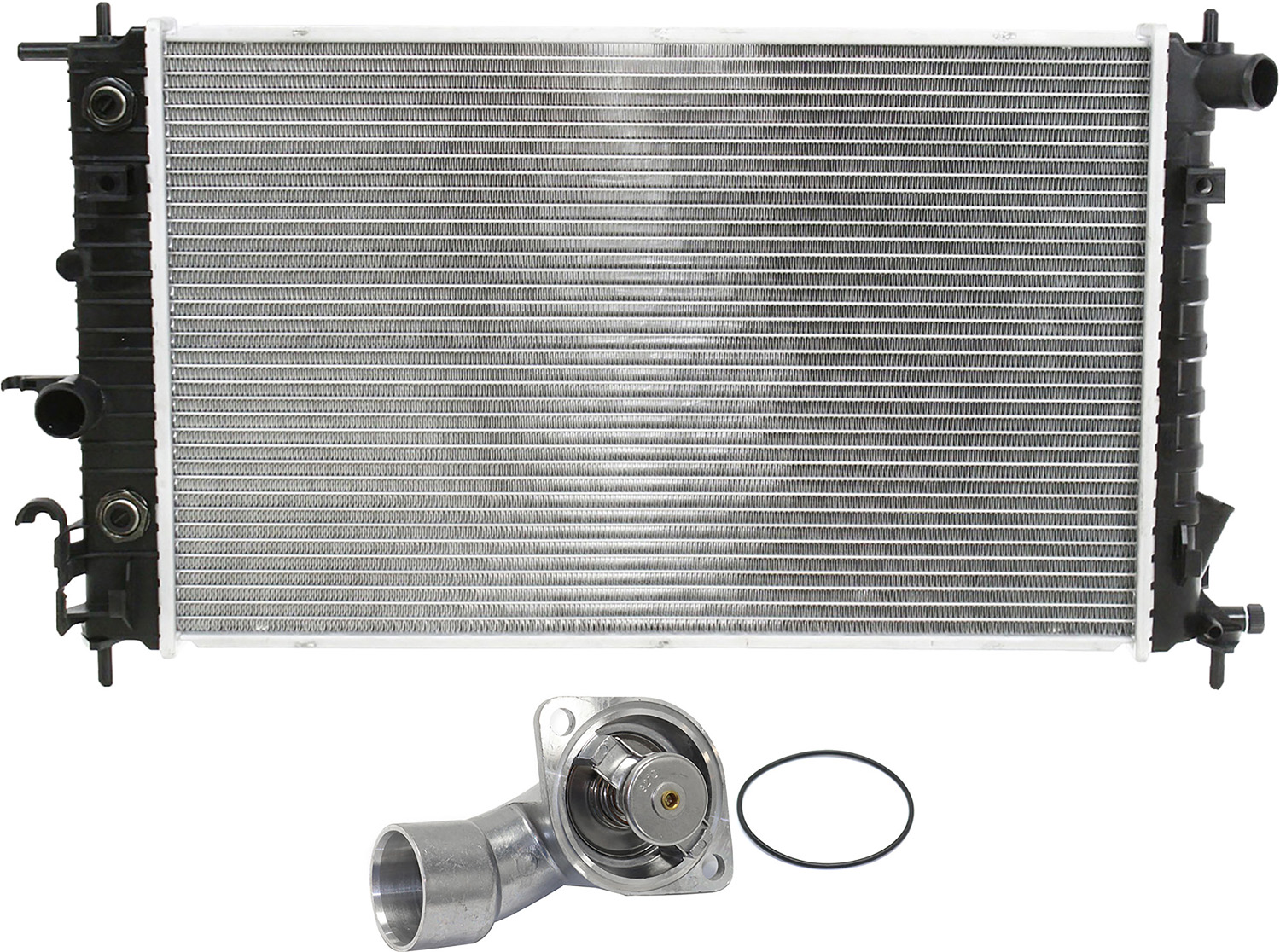 AM L SERIES 00-05 RADIATOR 2 pc kit 3.0L w Thermostat SKU KIT 052623-107 OEM 22731134-14309-32769-33911-349