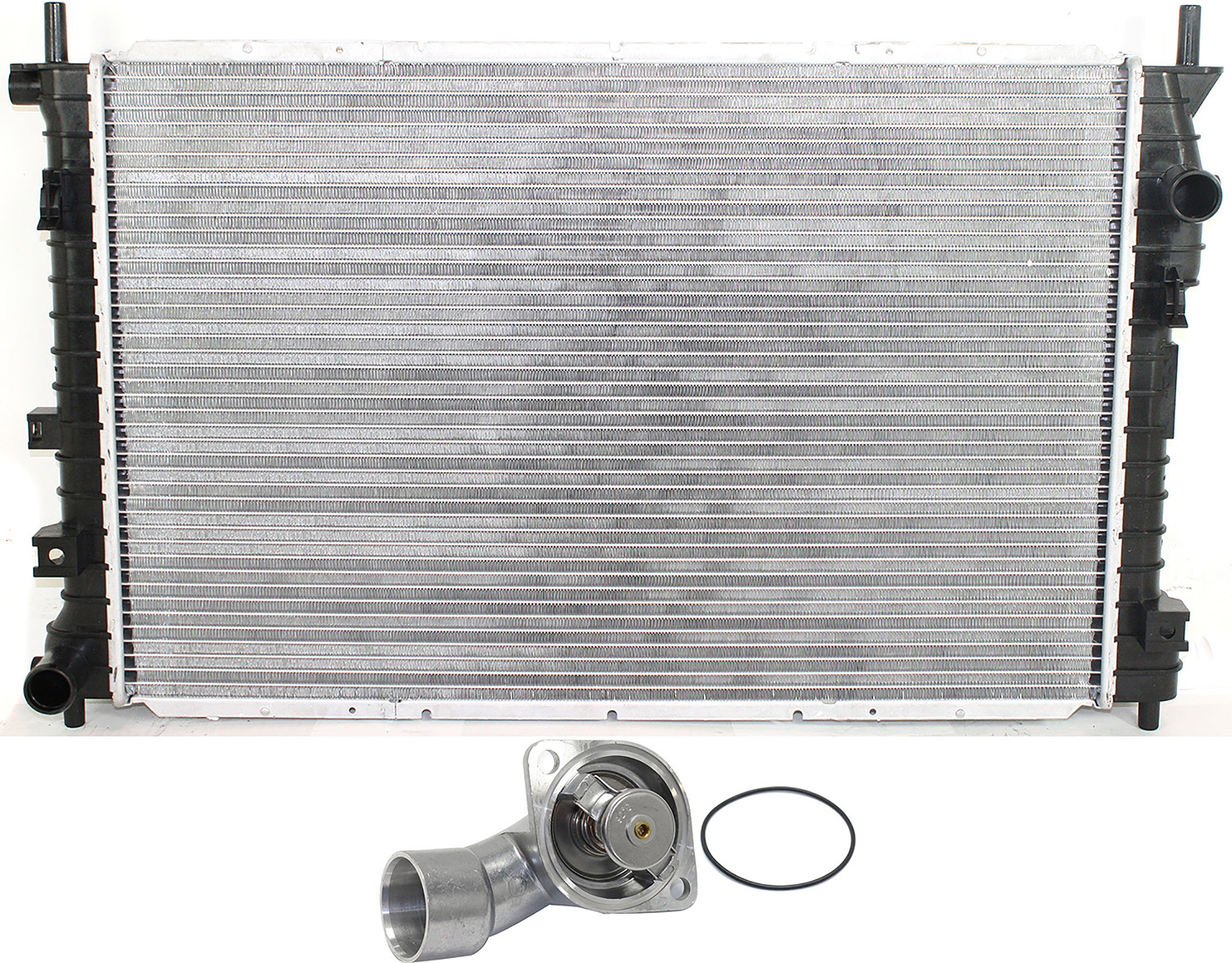 AM VUE 02-03 RADIATOR 2 pc kit 3.0L w Thermostat SKU KIT 052623-108 Partslink GM3010509 OEM 15246275-14309-32769-33911-349