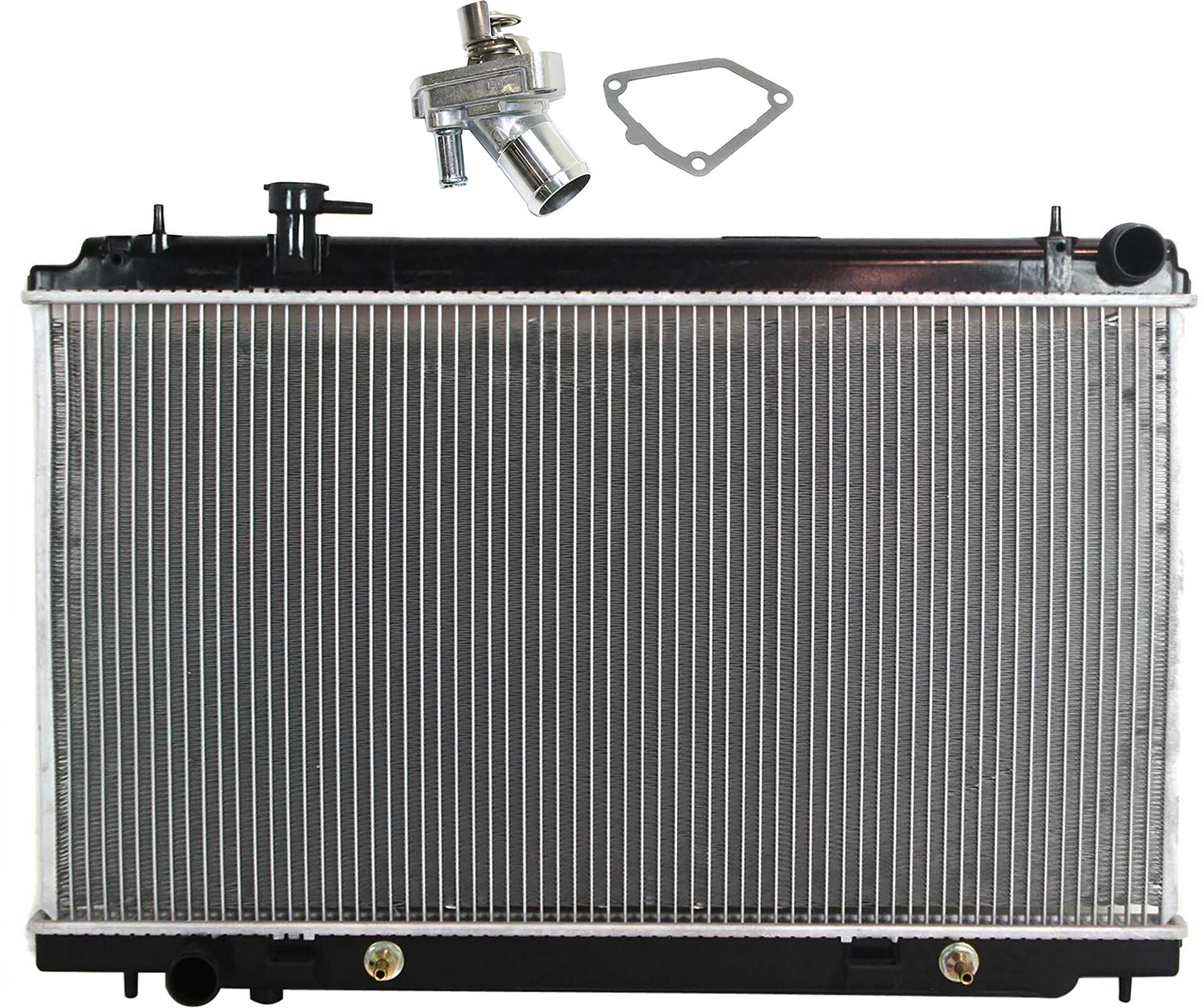 AM 350Z 03-06 RADIATOR 2 pc kit w Thermostat SKU KIT 052623-116 OEM 21460CD010-14668-32178-34041-3