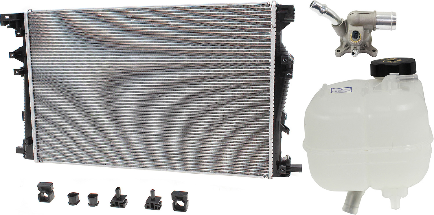 AM CHRYSLER 200-15-17 CHEROKEE 14-18 RADIATOR 3 pc kit 2.4L Single Fan w Thermostat and Coolant Reservoir SKU KIT 052623-127 Partslink CH3010363 CH3010371 CH3014161 OEM 68229284AB 68197299AC 68102155