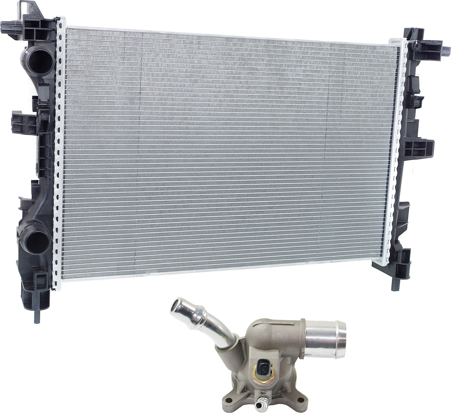 AM PROMASTER CITY 15-20 RENEGADE 15-21 RADIATOR 2 pc kit 2.4L w Thermostat SKU KIT 052623-128 OEM 68247208AA 5047861AA