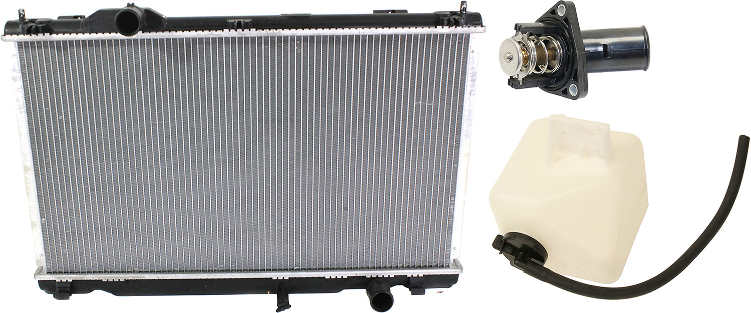 AM GS300-06-06 GS350-07-11 RADIATOR KIT w Thermostat and Coolant Reservoir SKU KIT 052623-130 Partslink LX3010129 LX3014106 OEM 1-640-031-370-164-700-000-000-000-000