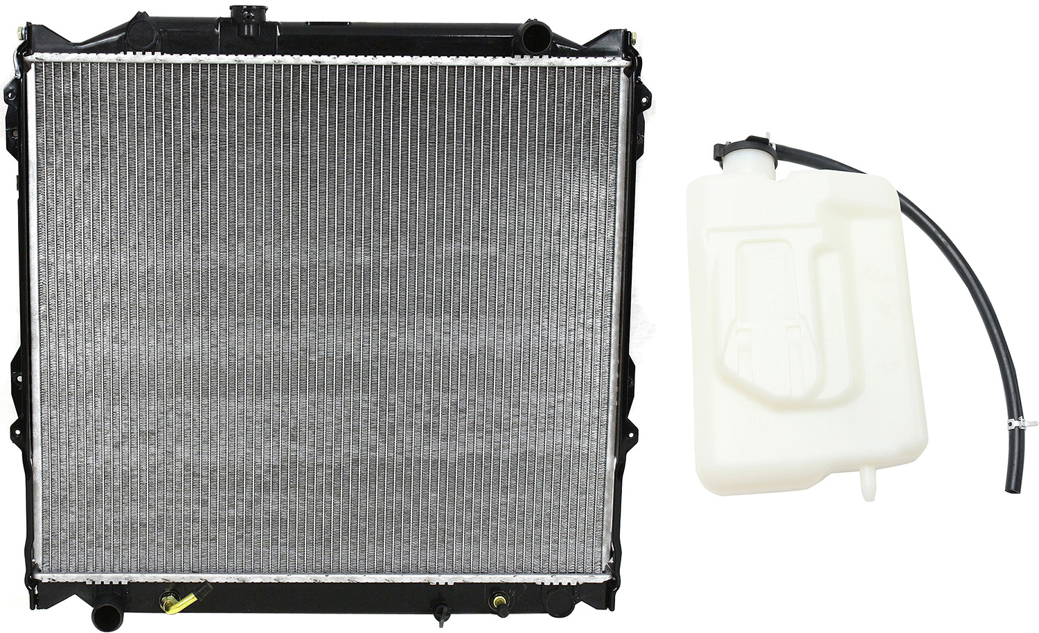 AM 4RUNNER 96-02 RADIATOR 2 pc kit 4 Cyl 2.7L 6 Cyl 3.4l w Coolant Reservoir SKU KIT 052623-50 Partslink TO3010192 TO3014111 OEM 16410YZZAJ 1647075030