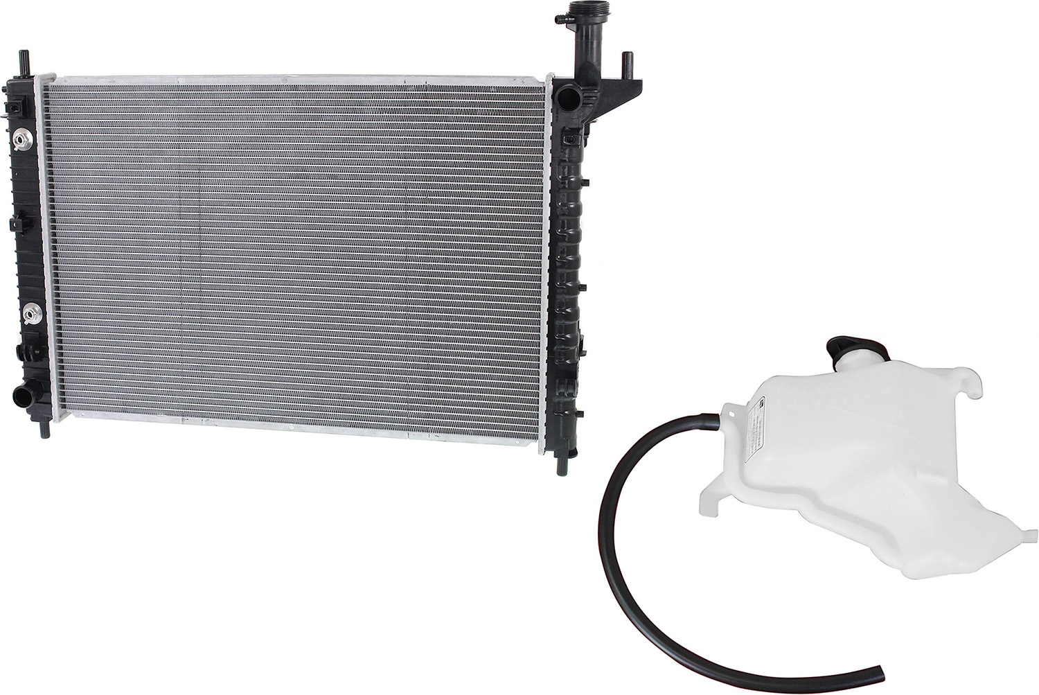 AM ACADIA 07-14 ENCLAVE 08-14 RADIATOR 2 pc kit 6 Cyl 3.6L Heavy Duty Cooling w Coolant Reservoir SKU KIT 052623-54 Partslink GM3010513 GM3014105 OEM 84079536-25846051