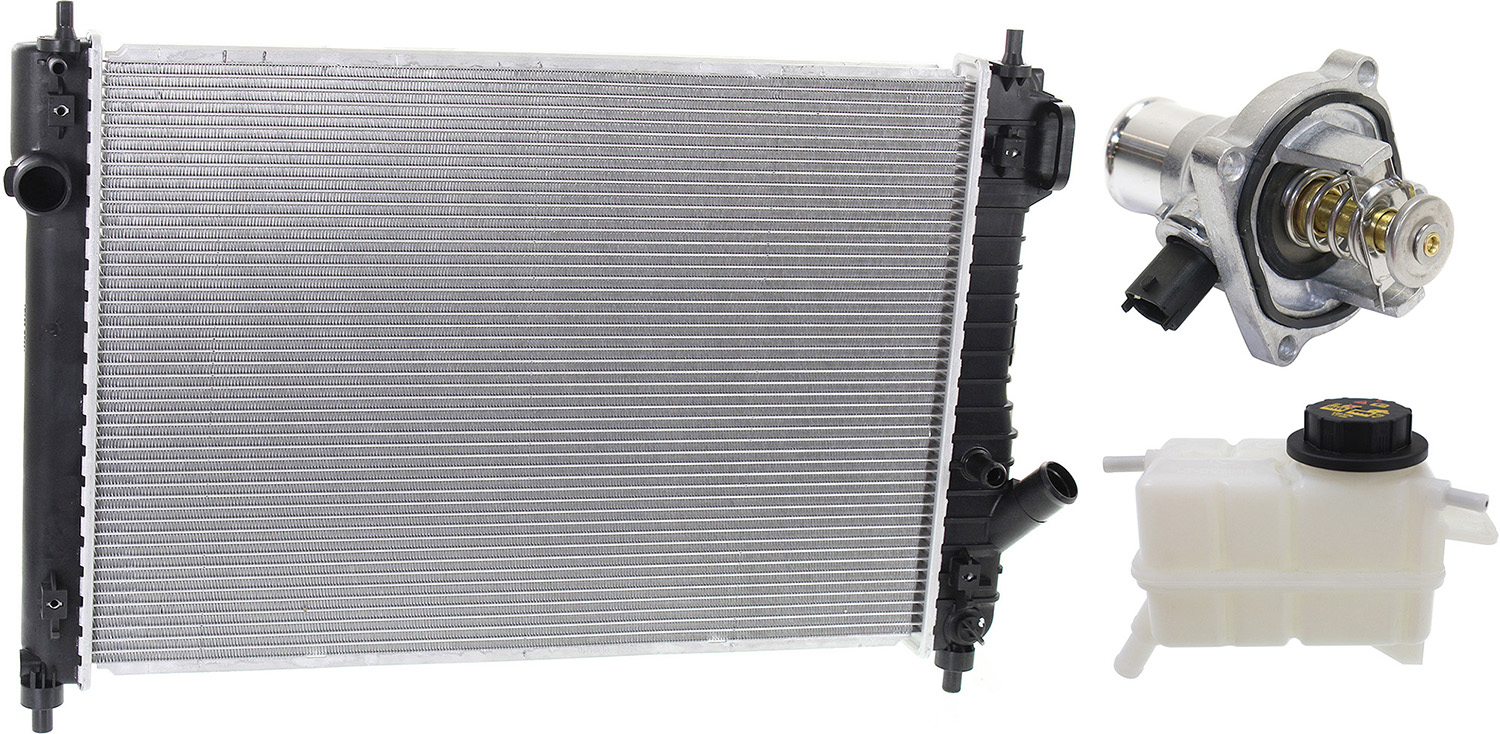 AM AVEO 09-11 RADIATOR KIT 4 Cyl 1.6L Auto Trans w Thermostat and Coolant Reservoir SKU KIT 052623-68 Partslink GM3010527 GM3014128 OEM 95227754-96930818 PFM