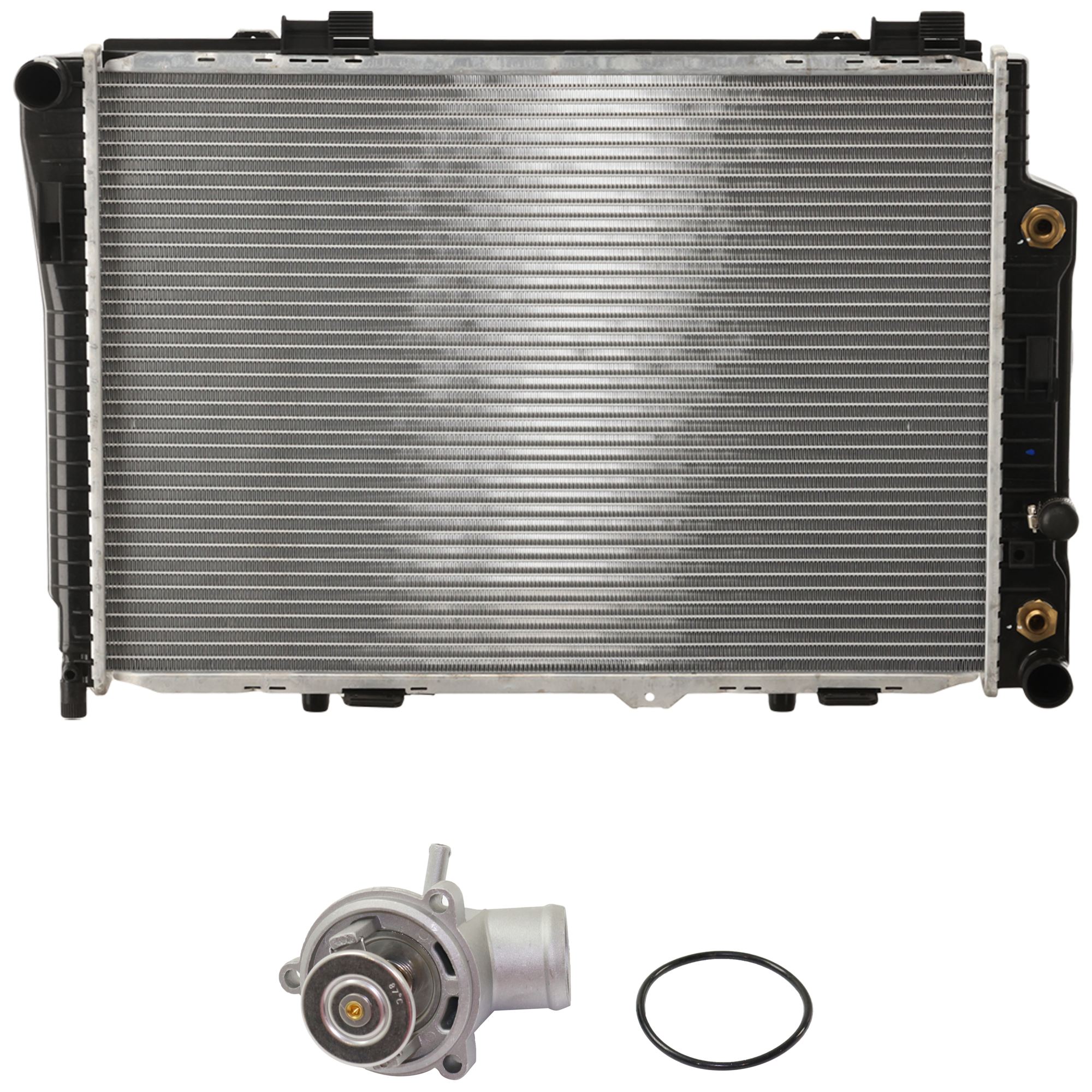 AM C220-94-96 C230-97-98 RADIATOR 4 Cyl 2.2L 2.3L Engines 2 pc kit w Thermostat Housing SKU KIT 052623-71