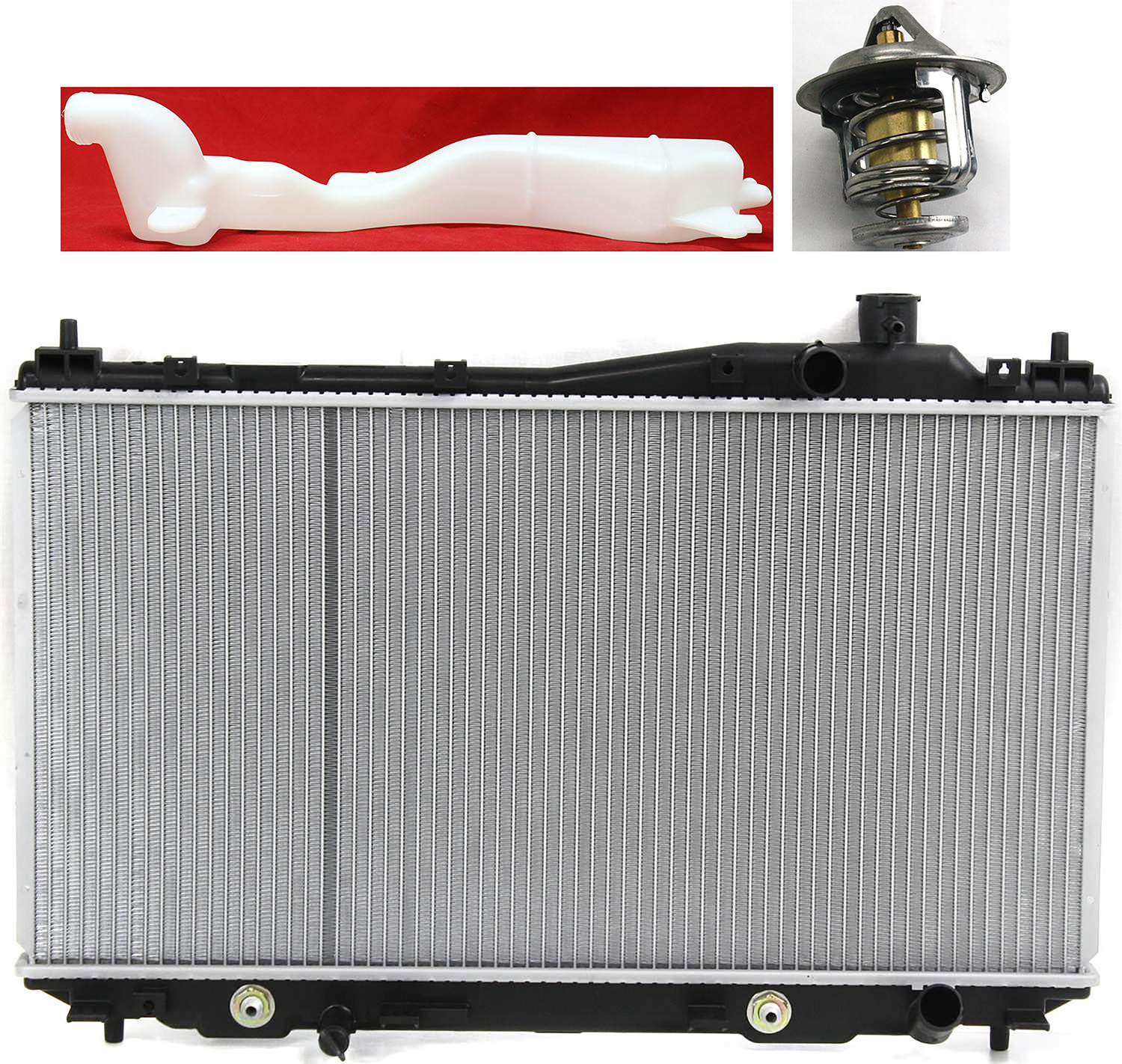 AM CIVIC 01-05 RADIATOR 3 pc kit 4 Cyl 1.7L w Thermostat and Coolant Reservoir SKU KIT 052623-78 Partslink HO3010177 HO3014109 OEM 19010PMMA52-19101PLC000-19301P
