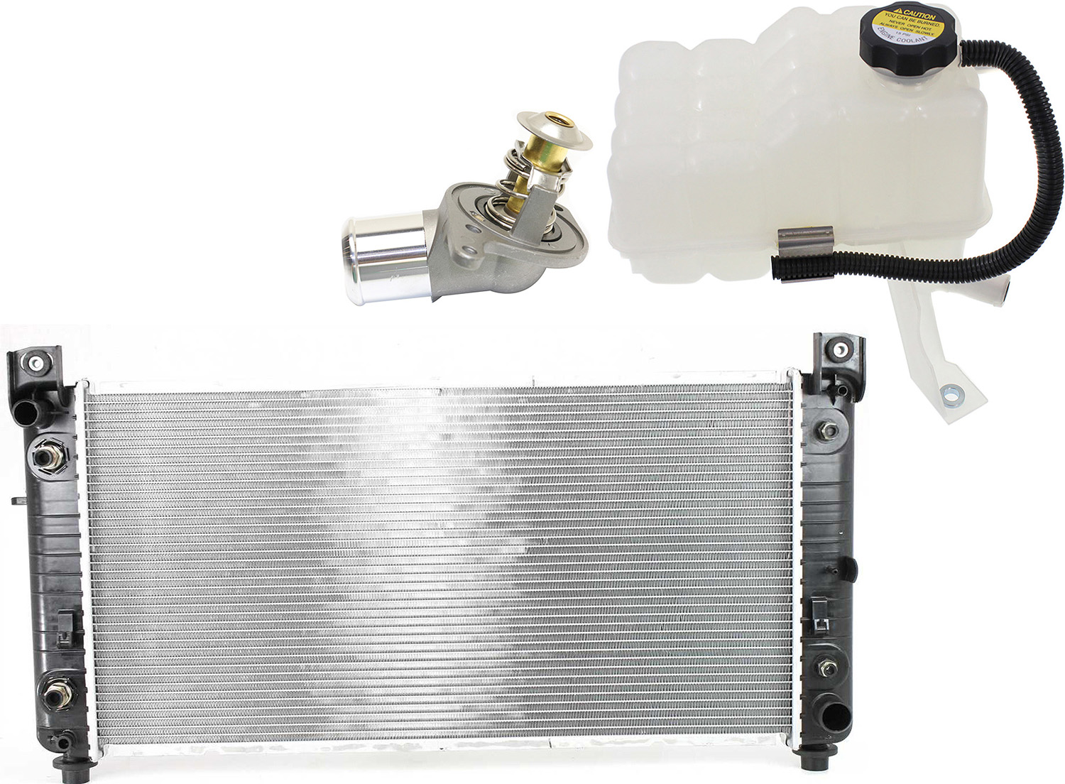 AM SILVERADO 1500-03-03 SILVERADO 1500 HD 01-03 RADIATOR 3 pc kit 8 Cyl 6.0L Eng. with A C Condenser SKU KIT 052623-86 Partslink GM3010274 GM3014121 OEM 22840116-15808716 PFM 12571261